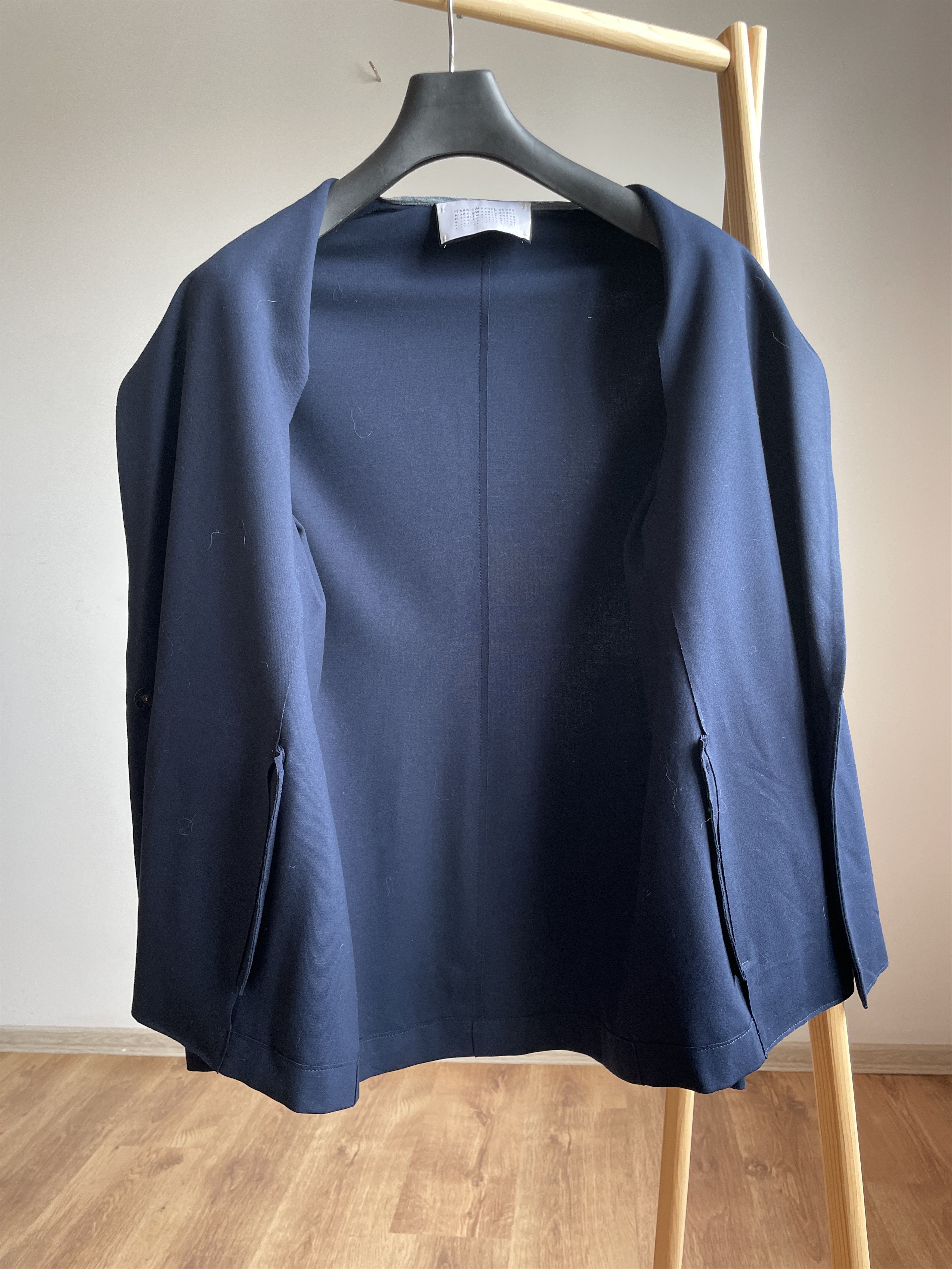 Harris Wharf London Harris Wharf London Womens Jersey Knit Viscose Blend Blazer Size M / US 6-8 / IT 42-44 - 3 Thumbnail