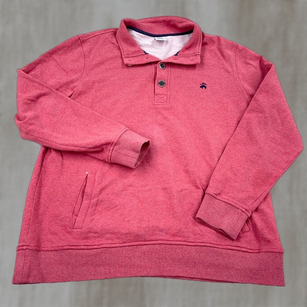 Brooks Brothers VINTAGE Brooks Brothers Sweater Men XL Pink Pullover Henley Sweatshirt Pockets Knit Logo Modern Preppy Sports Size US XL / EU 56 / 4 - 1 Thumbnail
