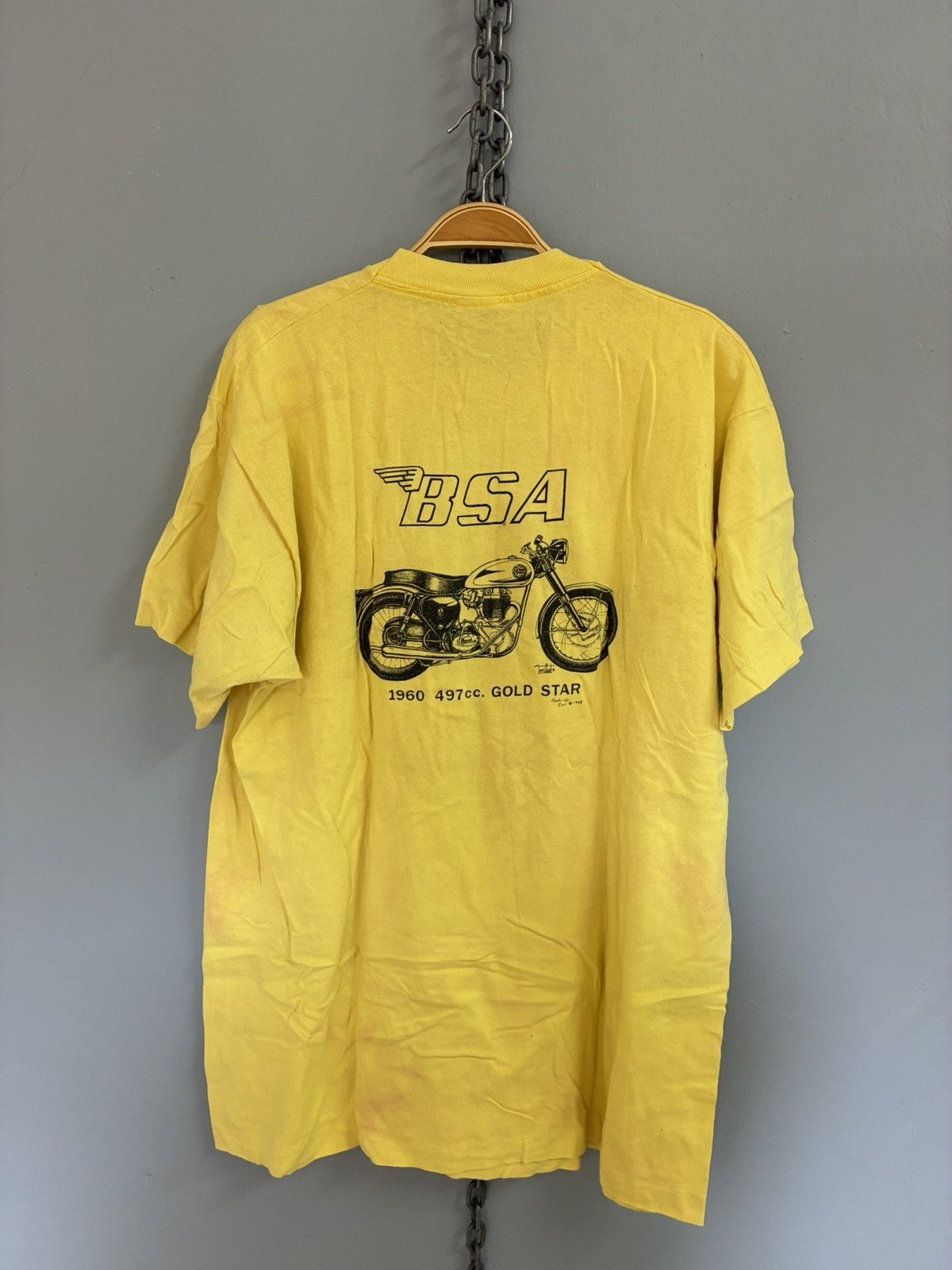 Vintage Vintage 90s BSA Motorcycle Goldstar t shirt Size US XL / EU 56 / 4 - 2 Thumbnail