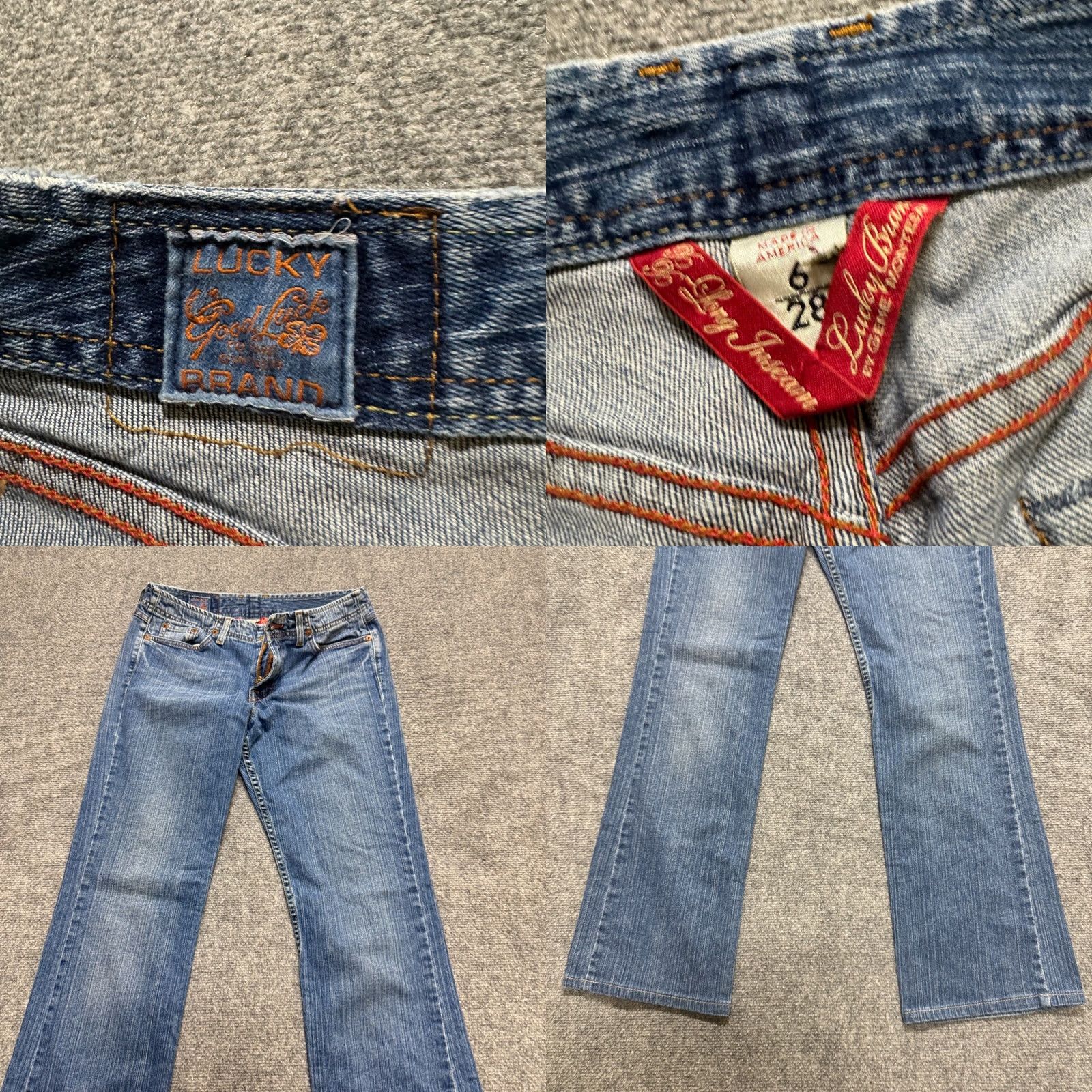 J Brand VINTAGE Lucky Brand Denim Jeans Womens 6 Bootcut Wide Leg Embroidered Western 90s Womens Size 27" / US 4 / IT 40 - 8 Thumbnail