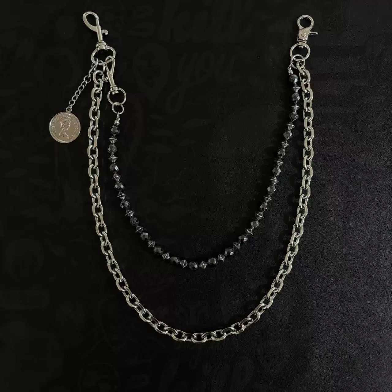 Vintage Retro hip-hop punk style jeans waist chain Size ONE SIZE - 2 Thumbnail