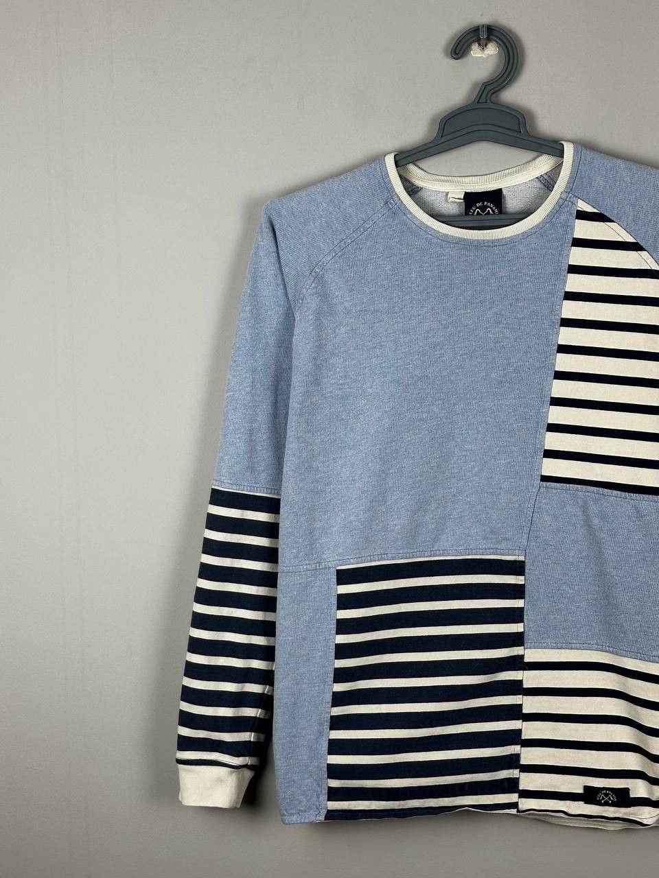 Bleu De Paname Blue De Paname Workwear Indigo Patchwork Sweatshirt Size US M / EU 48-50 / 2 - 2 Thumbnail