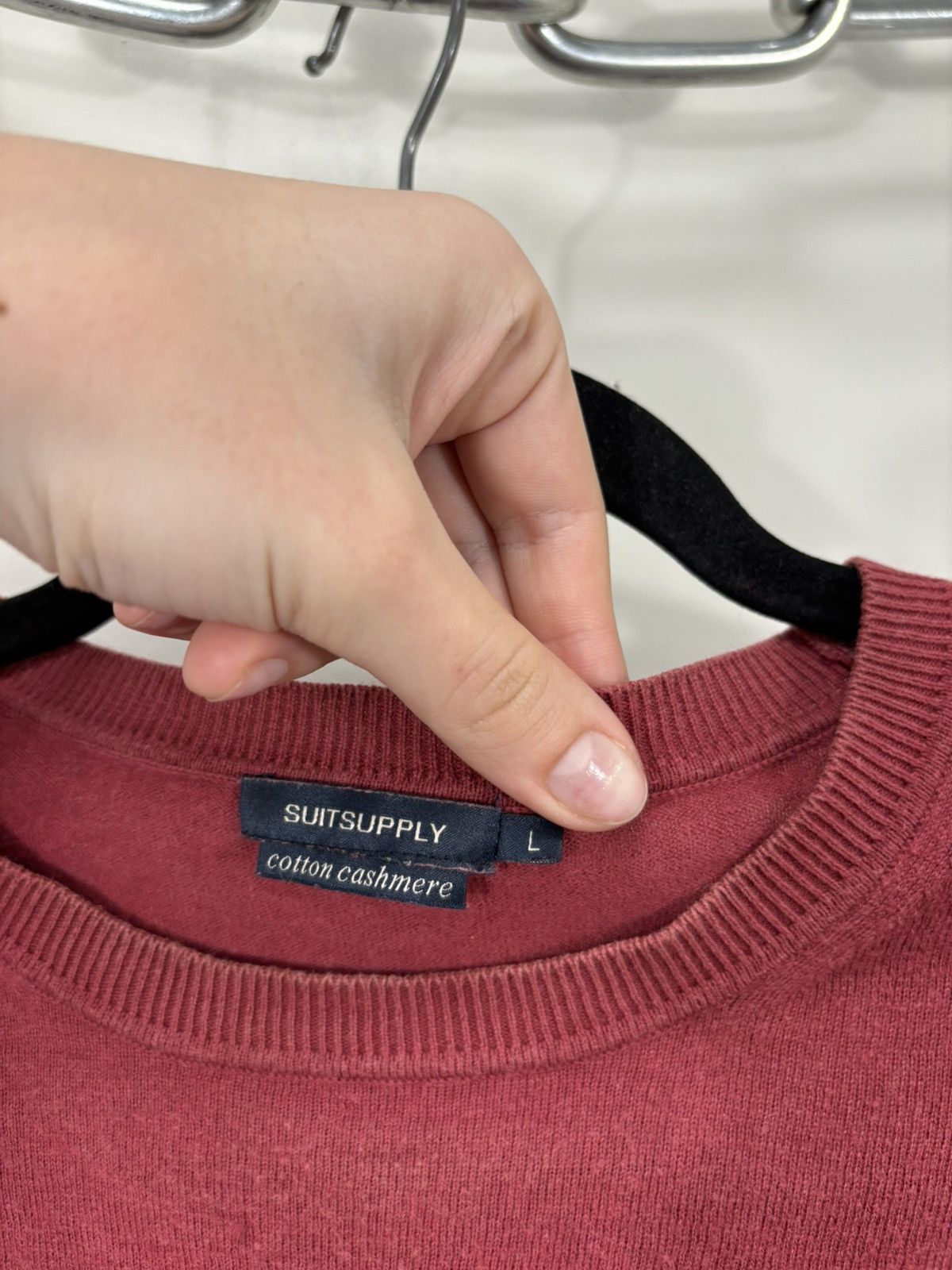 Suitsupply Suitsupply Men’s Cotton Cashmere Blend Red Knit Sweater Size US L / EU 52-54 / 3 - 6 Thumbnail