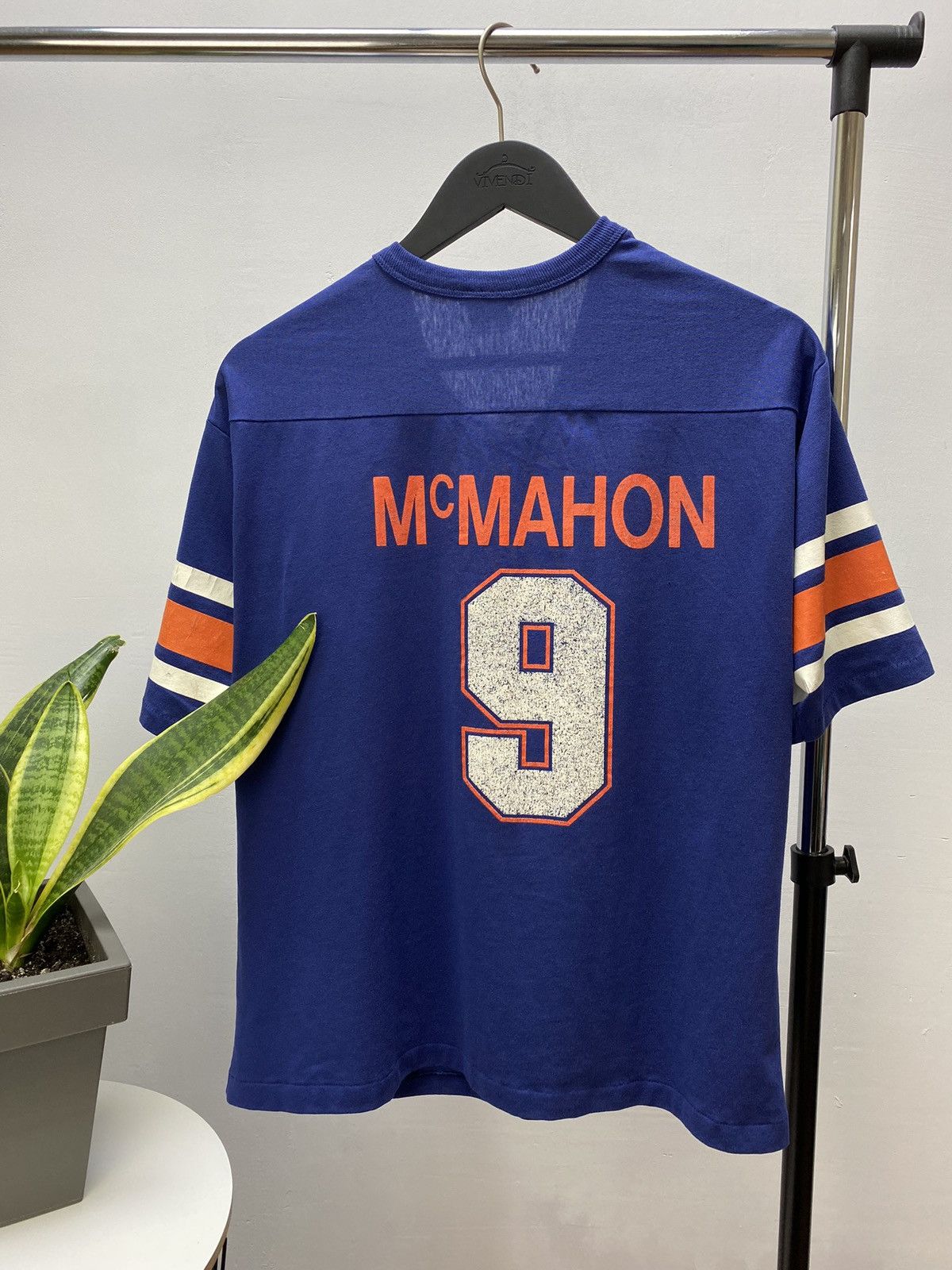 MacGregor × NFL × Vintage Jim Mcmahon Chicago Bears Jersey Navy Vintage Salem 80s Size US L / EU 52-54 / 3 - 18 Thumbnail