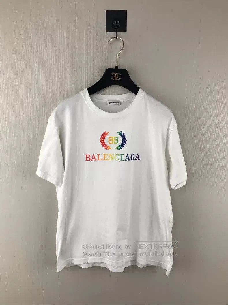 Balenciaga Colorful wheat pattern short-sleeved shirt