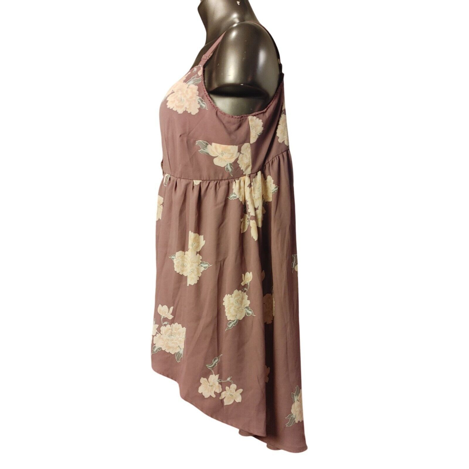 Torrid Torrid Women's Mauve Floral Spaghetti Strap Midi Summer Dres Size XS / US 0-2 / IT 36-38 - 2 Thumbnail