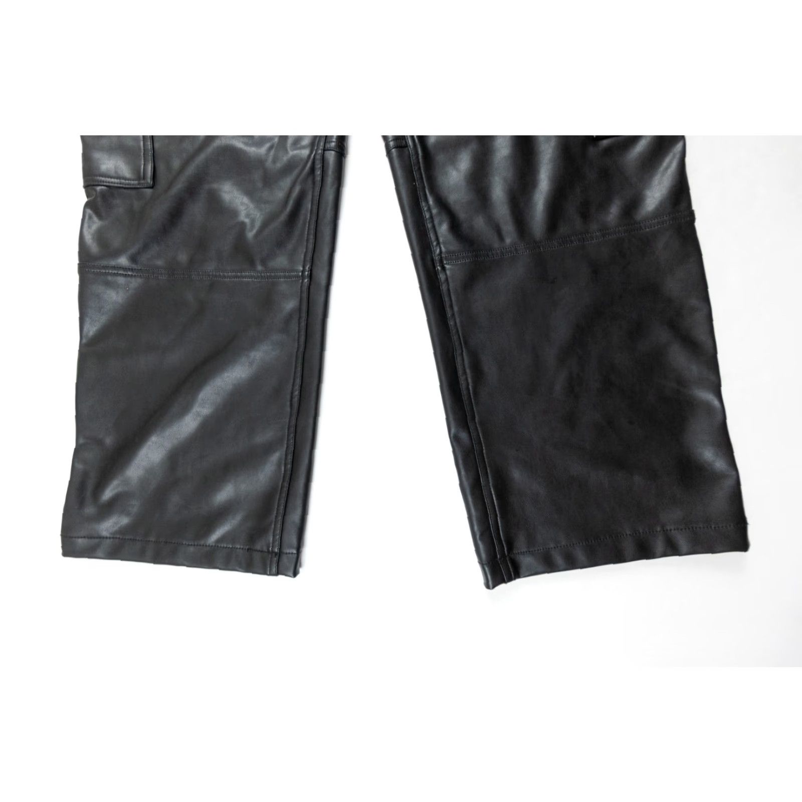 Abercrombie & Fitch Abercrombie & Fitch Women's Cargo Pants 34 Black Vegan Leather Regular Fit Size 24" / US 00 / IT 34 - 5 Thumbnail