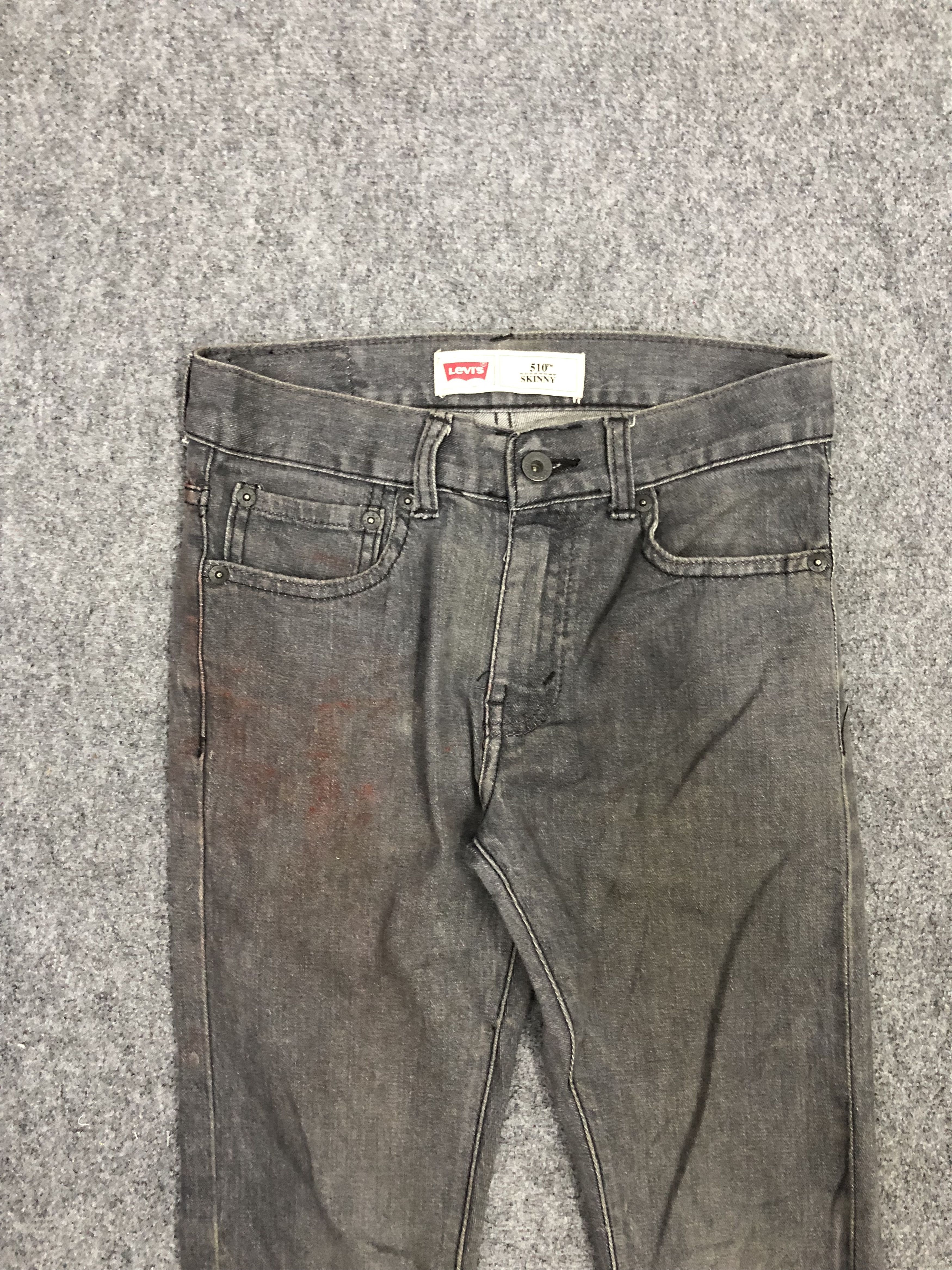 Levi's × Vintage Vintage Levis 510 Faded Black Skinny Jeans DP1283 Size US 27 - 2 Thumbnail
