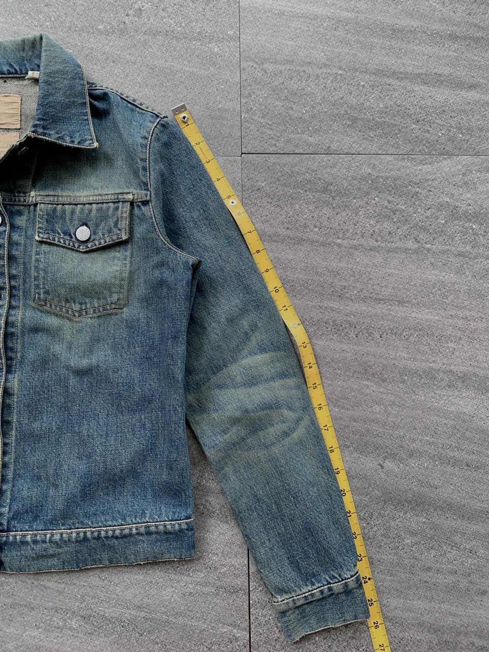 Helmut Lang FREE TAX! Stained Wash Denim Jacket Size US XS / EU 42 / 0 - 22 Thumbnail
