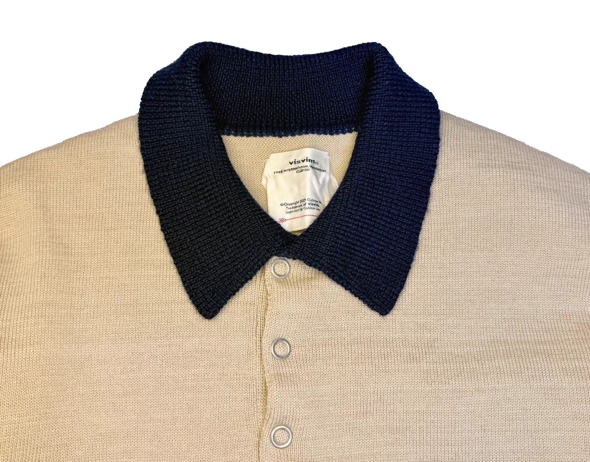 Visvim VISVIM 22ss GODFREY Knit L/S Navy Oat Colorblock Size US L / EU 52-54 / 3 - 3 Thumbnail