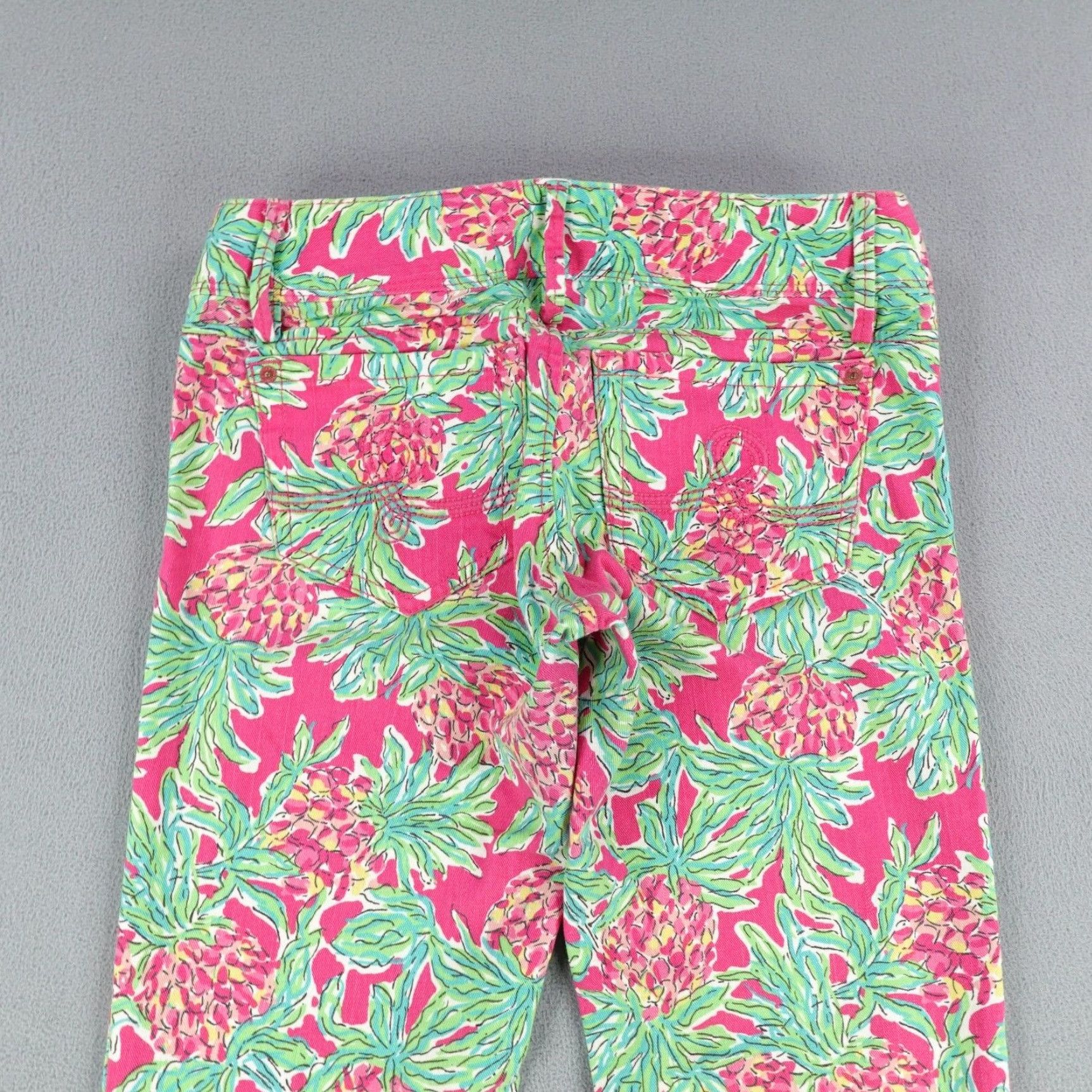 Lilly Pulitzer VINTAGE Lilly Pulitzer Women’s Jeans Size 0 Mid Rise Straight Leg Floral Denim Pink 90s Women's Pants Size 28" / US 6 / IT 42 - 5 Thumbnail