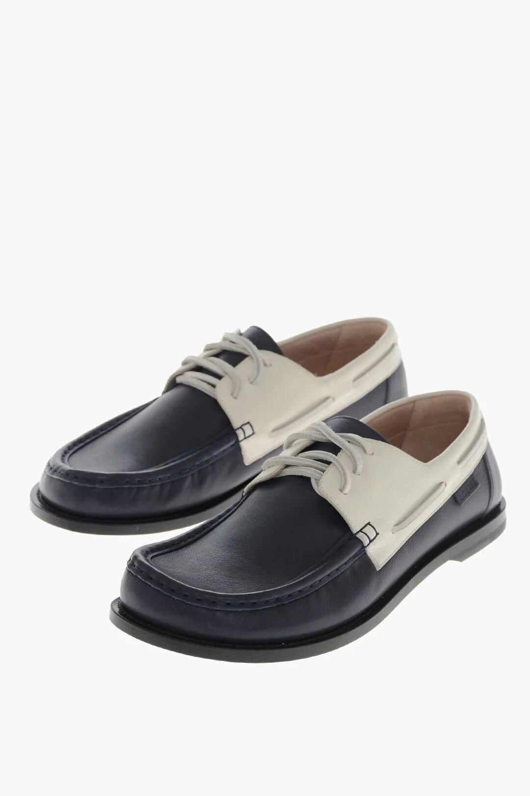 Loewe og1mm0426 Bicolor Leather Lace-Up Shoes in Blue Size US 10 / IT 40 - 3 Thumbnail