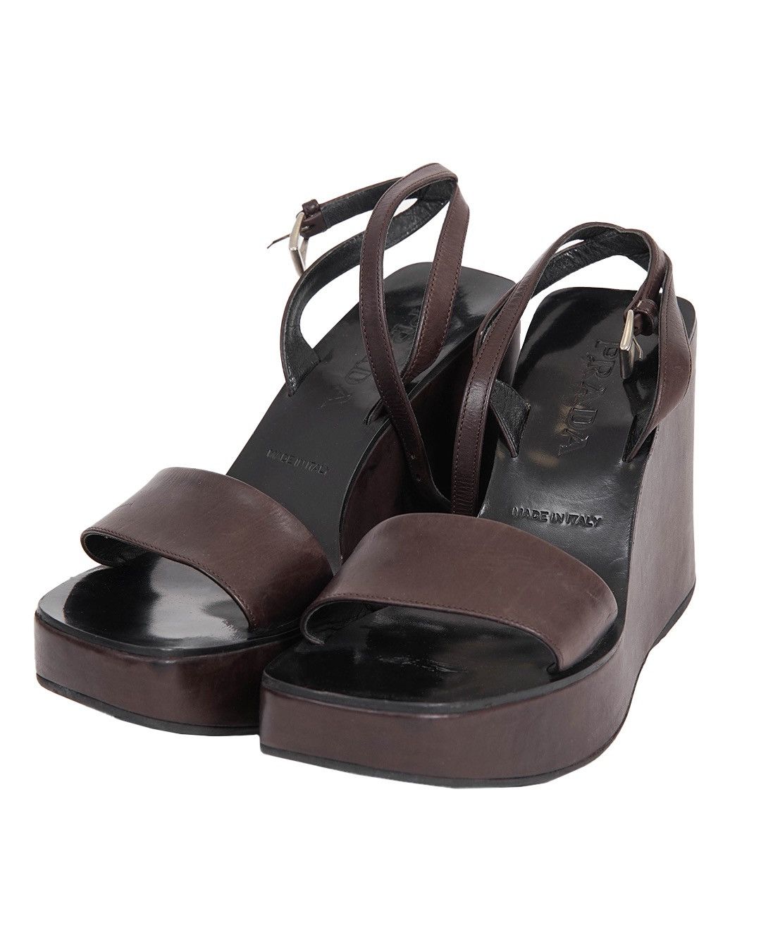 Prada Prada 1999 High Platform Sandals in Brown Size US 9 / IT 39 - 1 Thumbnail