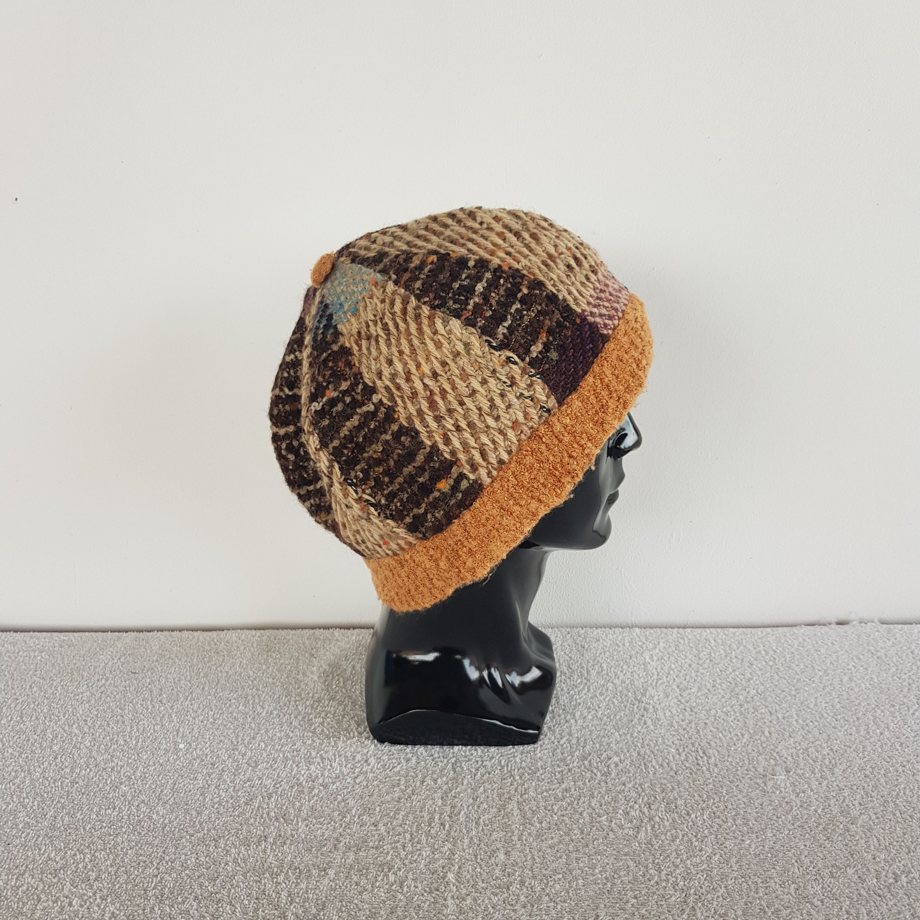 Aran Isles Knitwear × Japanese Brand × Vintage Vintage Japanese Beanie Fair Isle Ribbed Knit Snow Caps Hats Size ONE SIZE - 3 Thumbnail