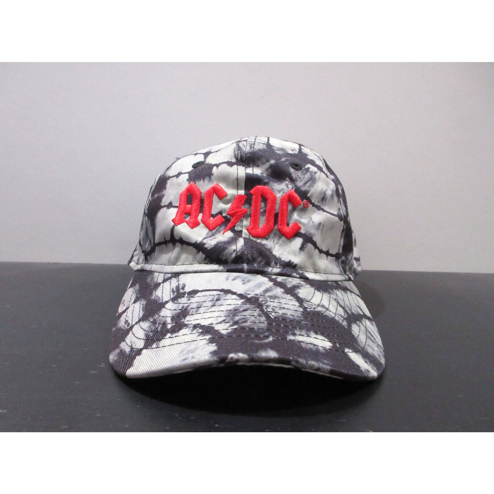Vintage ACDC Hat Cap Strap Back Black Tie Dye Rock Band Music Concert ...