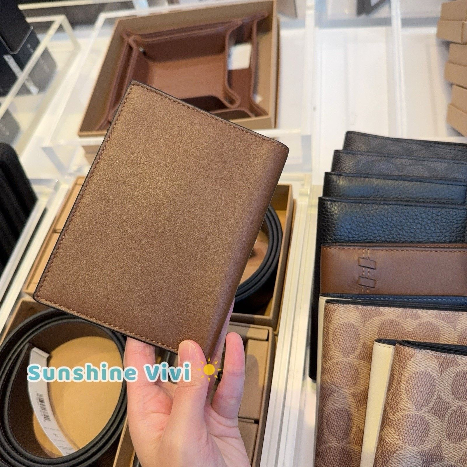 Coach NWT COACH CBE02 Passport Card Case Wallet Gunmetal/Saddle Size ONE SIZE - 3 Thumbnail