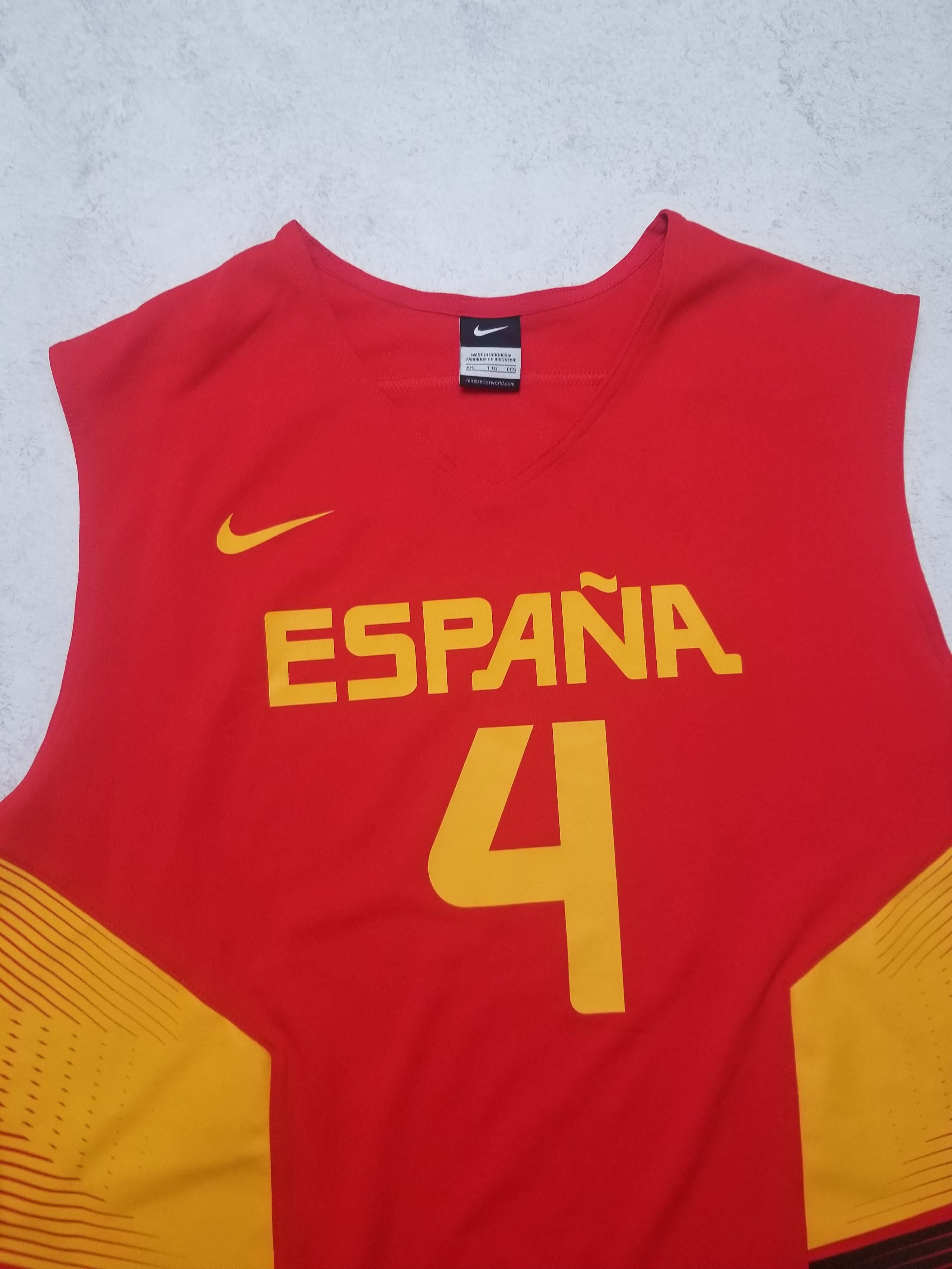Nike SPAIN ESPANIA #4 PAU GASOL 2014-2015 BASKETBALL SHIRT JERSEY Size US XXL / EU 58 / 5 - 8 Thumbnail
