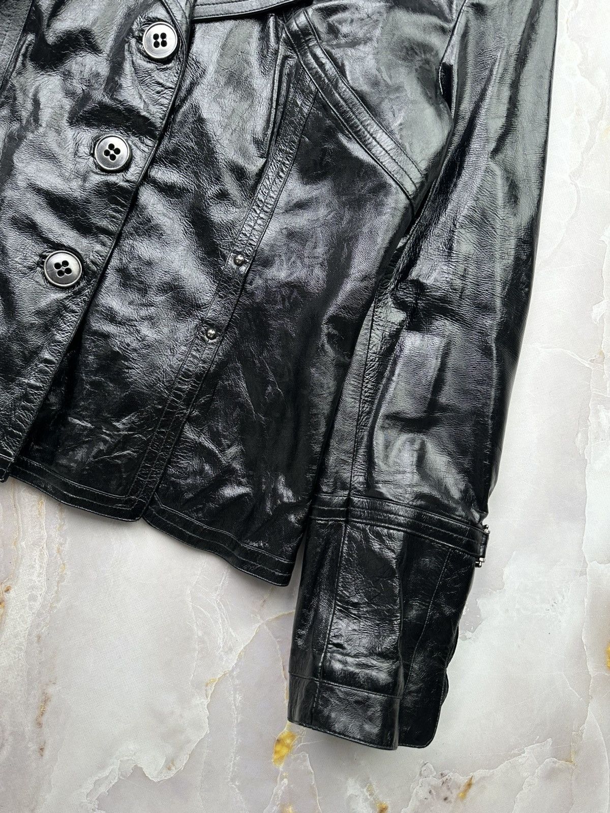 Japanese Brand Vintage Patent Leather Jacket Size XL / US 12-14 / IT 48-50 - 6 Thumbnail