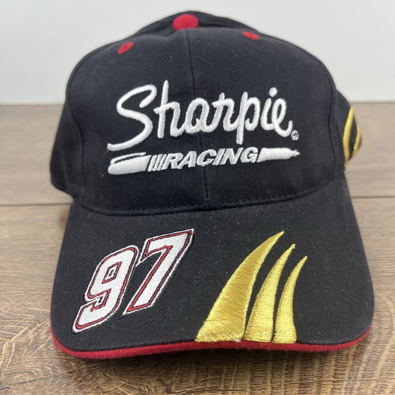 Other Kurt Busch Hat Sharpie Racing 97 Hat NASCAR Hat Black Hat Ad Size ONE SIZE - 6 Thumbnail