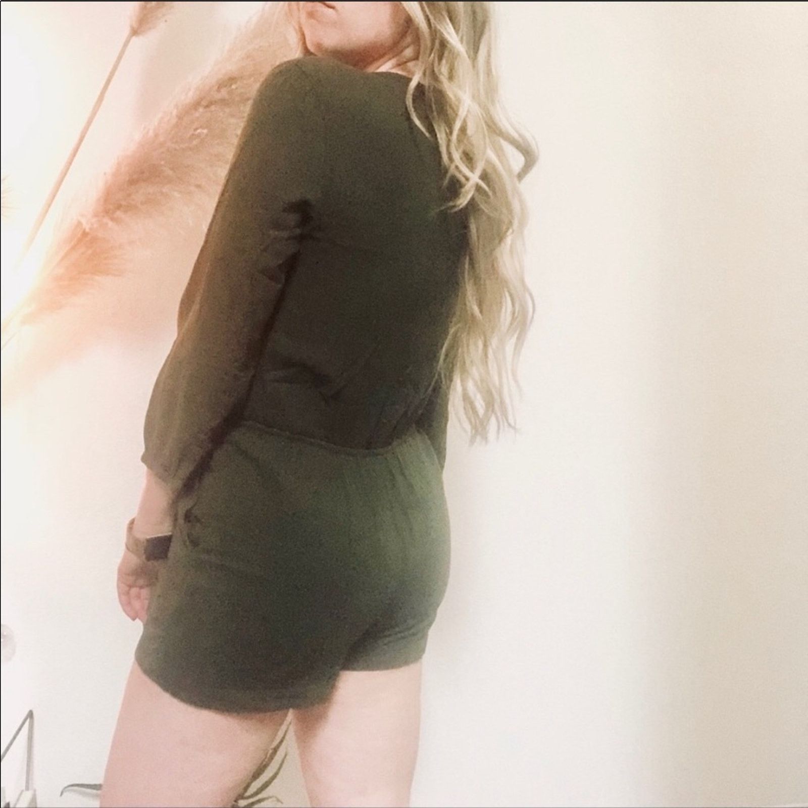 Madewell NEW MADEWELL Mallorca Button Army Olive Green Shorts Romper Size 28" / US 6 / IT 42 - 4 Thumbnail