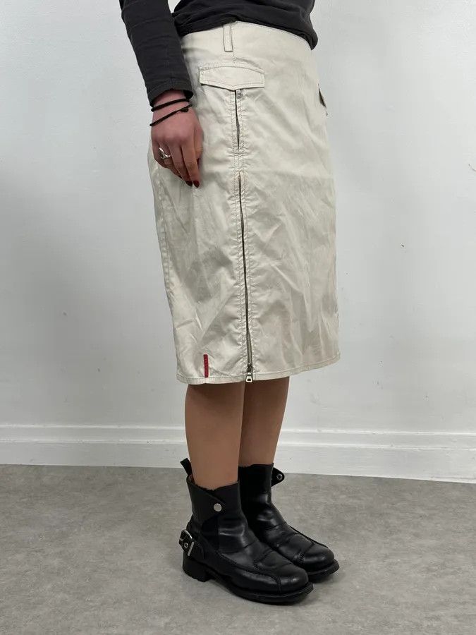 Prada Prada White Utility Multi Zips Skirt Size 30" / US 8 / IT 44 - 2 Thumbnail