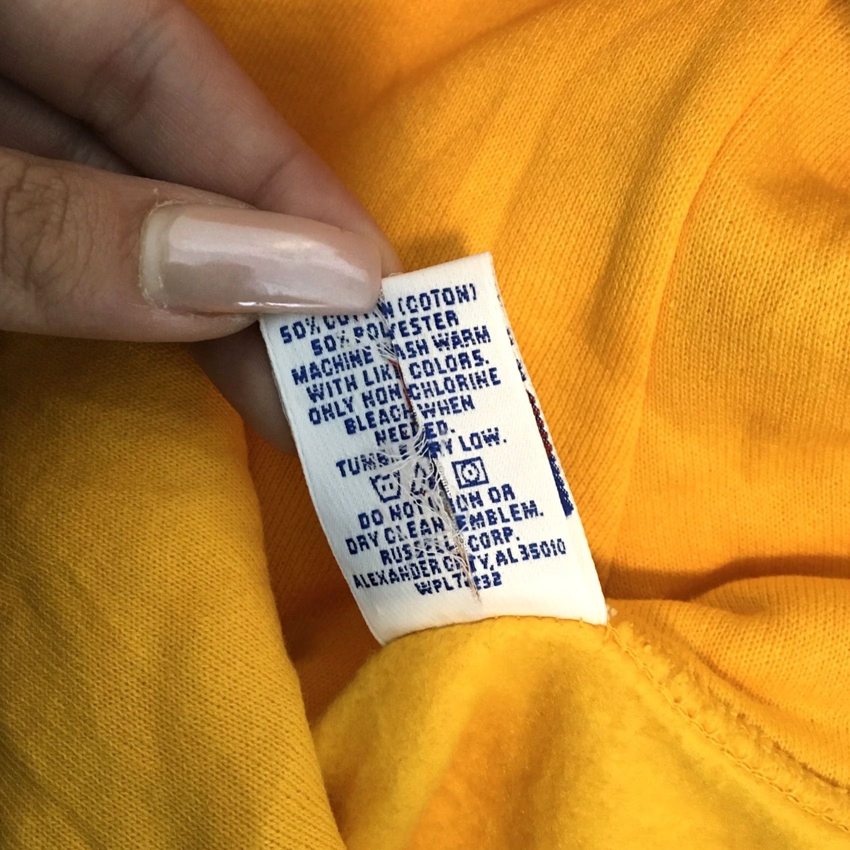 Russell Athletic VINTAGE Russell Athletic Hoodie Mens Size S Yellow Goldenrod Blank Sweatshirt Crew Neck 90s Athletic Track Size US S / EU 44-46 / 1 - 8 Thumbnail