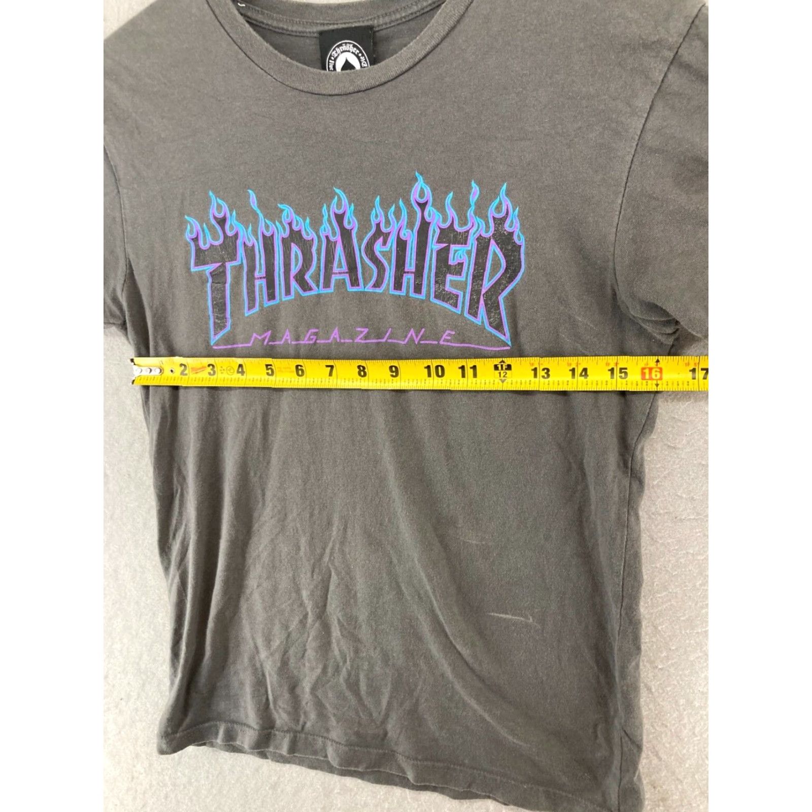 Thrasher Thrasher Magazine Womens Promo TShirt XS Gray Flame Grunge Size XS / US 0-2 / IT 36-38 - 2 Thumbnail