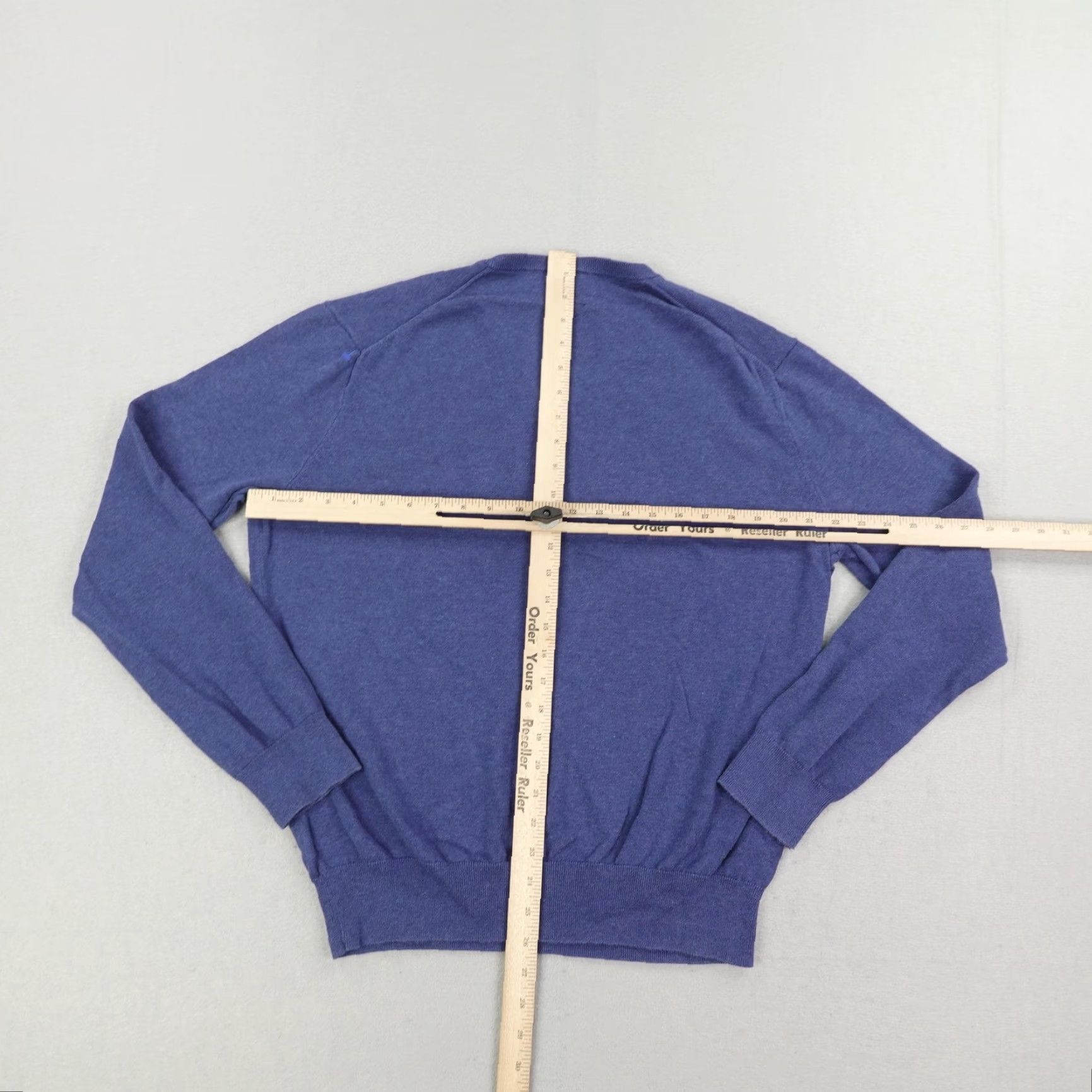 Polo Ralph Lauren Polo Ralph Lauren Sweater Men Large Blue V-Neck Pullover Cotton Logo Knit Casual Size US L / EU 52-54 / 3 - 5 Thumbnail
