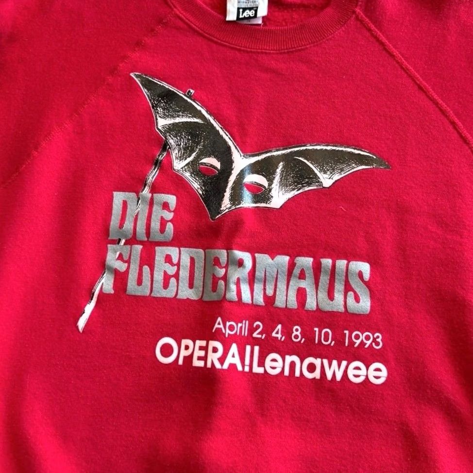 Lee VINTAGE 90s Die Fledermaus Opera Lenawee Sweatshirt XL USA Made Red Crewneck Mens Size US XL / EU 56 / 4 - 2 Thumbnail