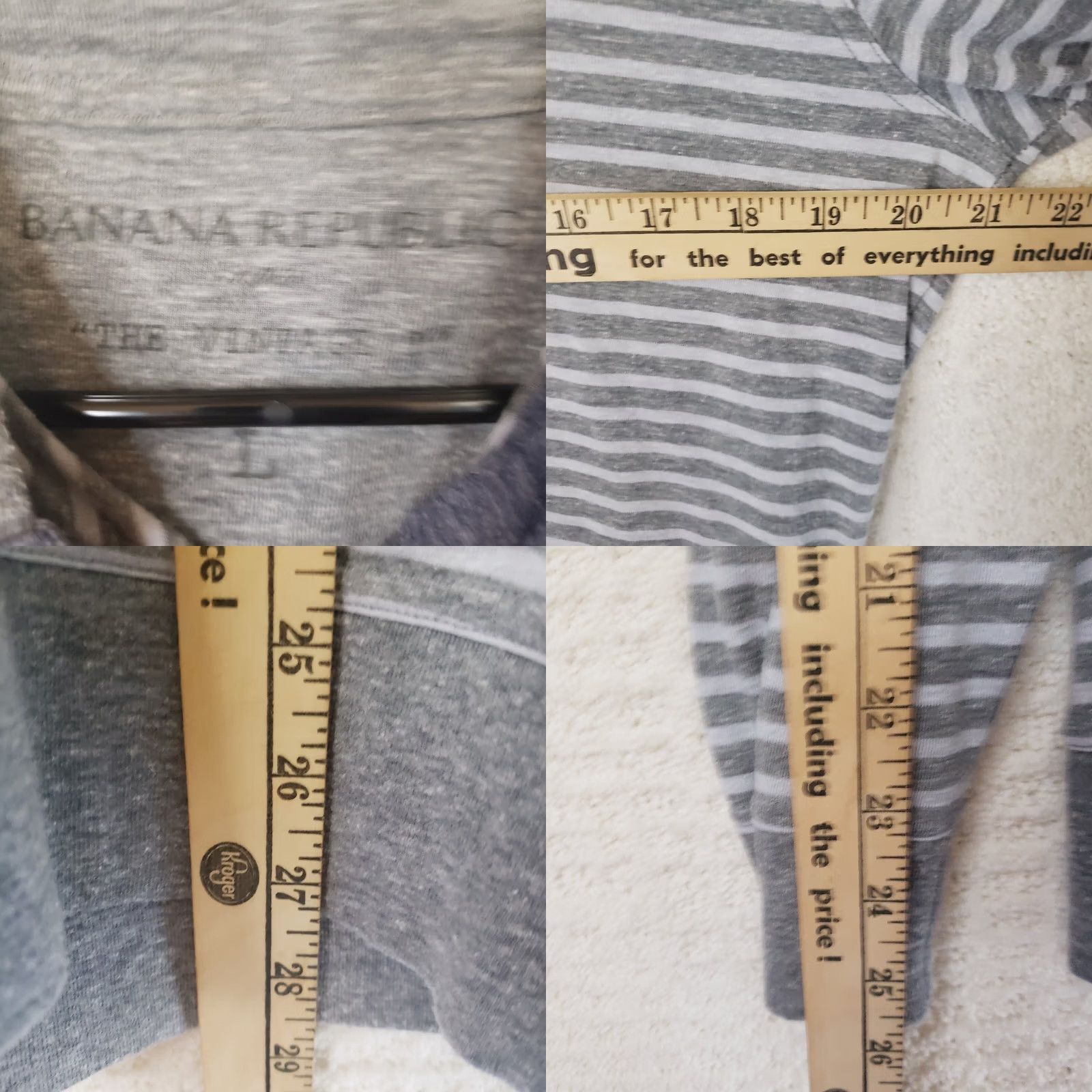 Banana Republic Banana Republic Hoodie The Vintage T Grey White Raglan Sleeve Pullover Men’s L Size US L / EU 52-54 / 3 - 8 Thumbnail