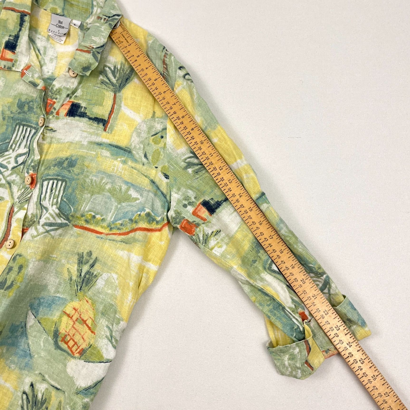 Marcs Hot Cotton Marc Ware Shirt Womens L Linen Geometric Beach Button Front Casual, Travel, Workwear Shirt Womens L Linen Multicolor Beach Pattern 90s? Size L / US 10 / IT 46 - 6 Thumbnail