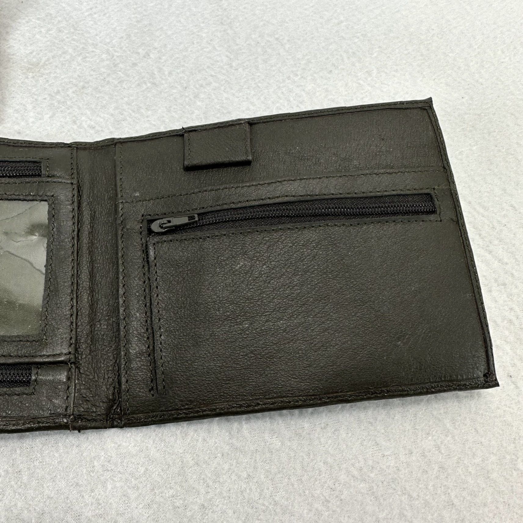 Vintage Doma Outback Wallet Trifold Grayish Brown Leather Unisex Adults 80s 90s Pockets Card Lightweight Business Casual Travel Workwear Size ONE SIZE - 4 Thumbnail