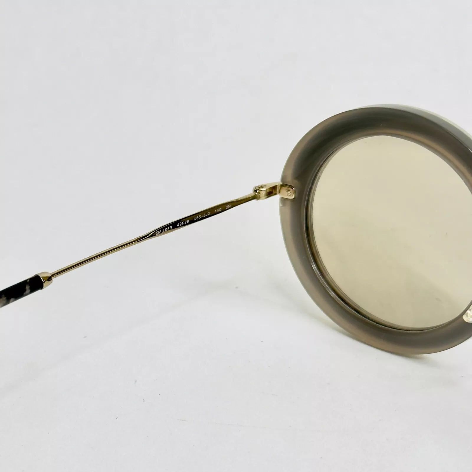 Miu Miu MIU MIU 08R ANIMAL Print LEATHER Round Sunglasses MU08RS Size ONE SIZE - 5 Thumbnail