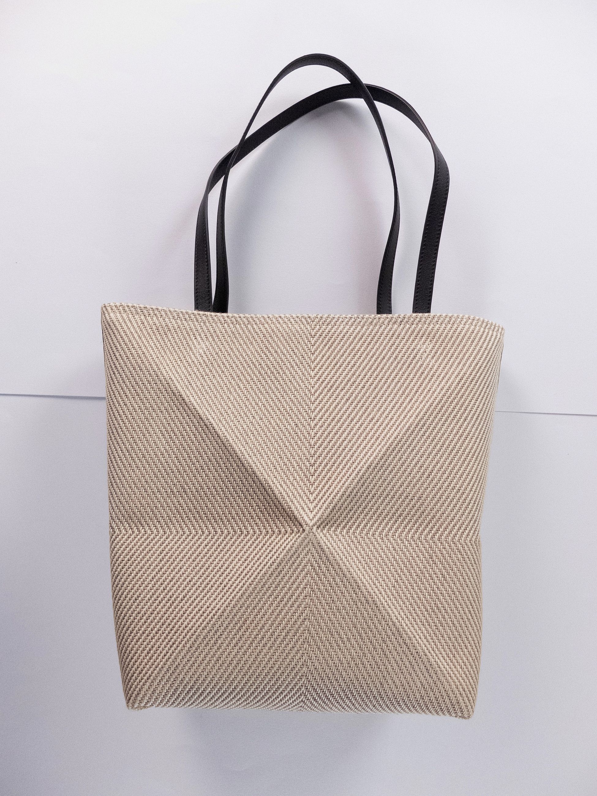 Loewe LOEWE Puzzle Fold beige cotton jacquard canvas tote bag Size ONE SIZE - 6 Thumbnail