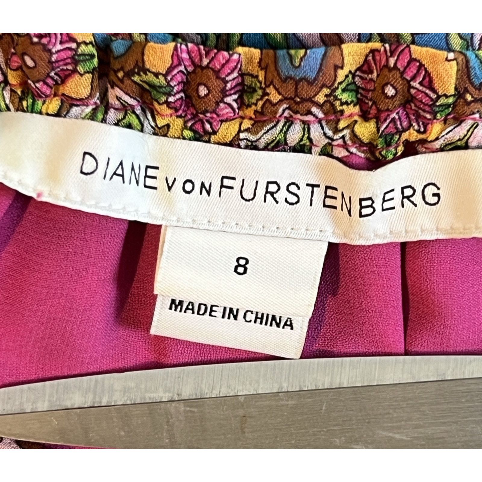 Diane von Furstenberg Diane von Furstenberg DVF Peasant Dress Women 8 Silk Red Size M / US 6-8 / IT 42-44 - 2 Thumbnail