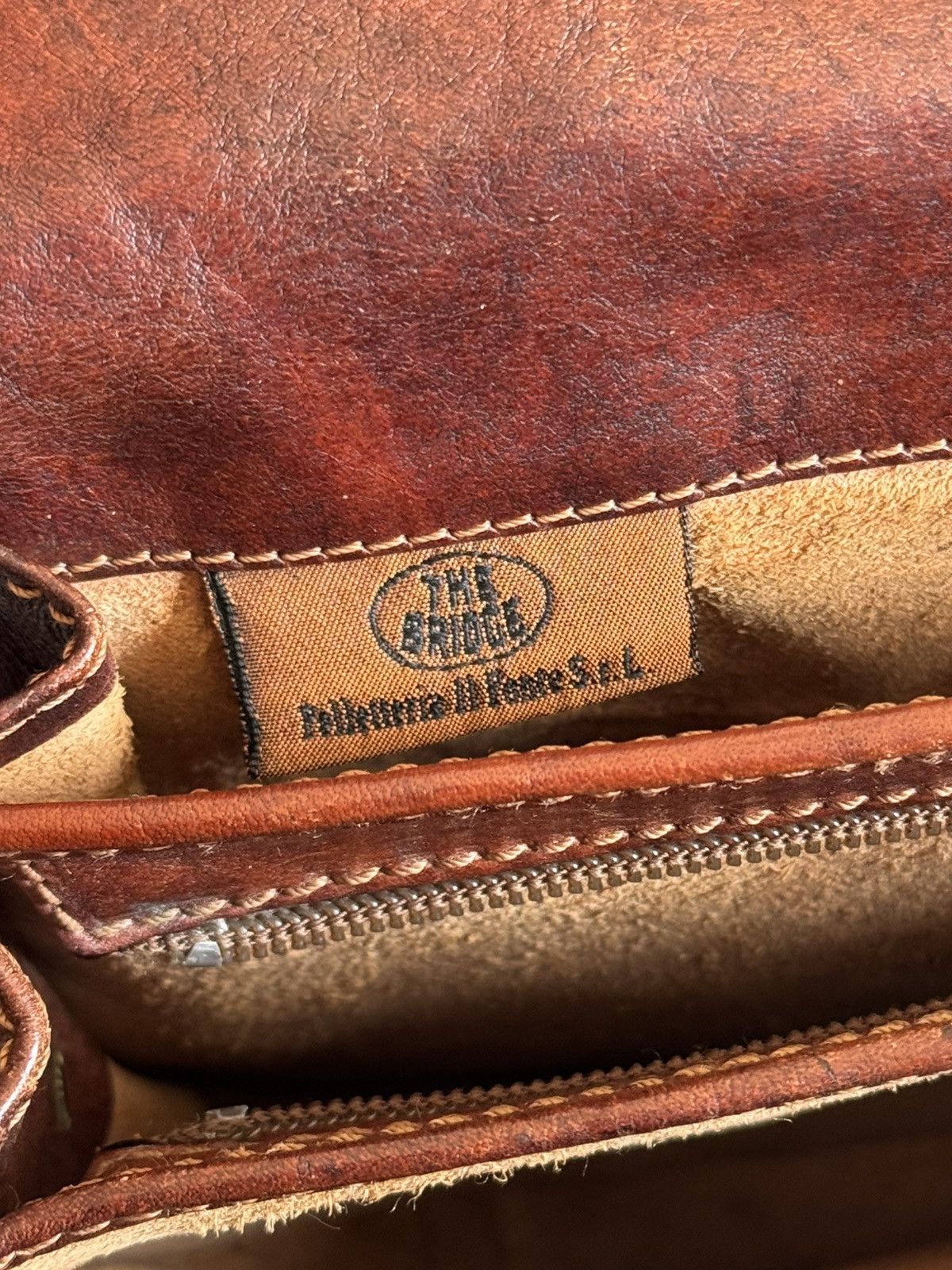 Leather The Bridge brown vintage leather bag 💼 shoulder Size ONE SIZE - 8 Thumbnail