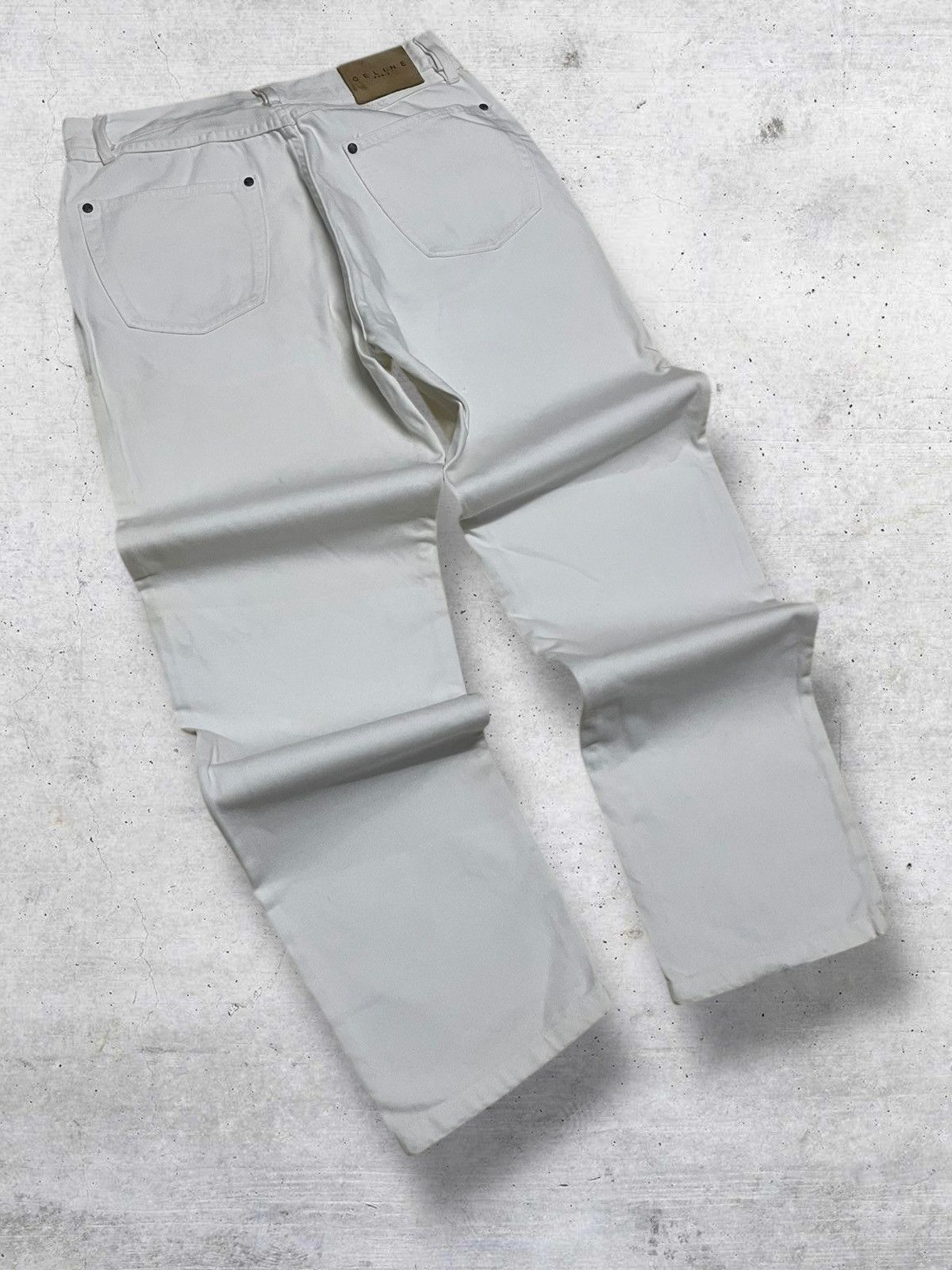 Celine VINTAGE CELIN PARIS DESIGNER 90S CLEAN WHITE BAGGY DENIM Size US 28 / EU 44 - 10 Thumbnail