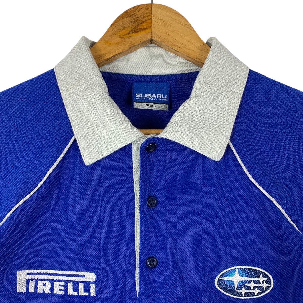 Japanese Brand SUBARU World Rally team Pirelli embroidery logo polo tee Size US L / EU 52-54 / 3 - 8 Thumbnail