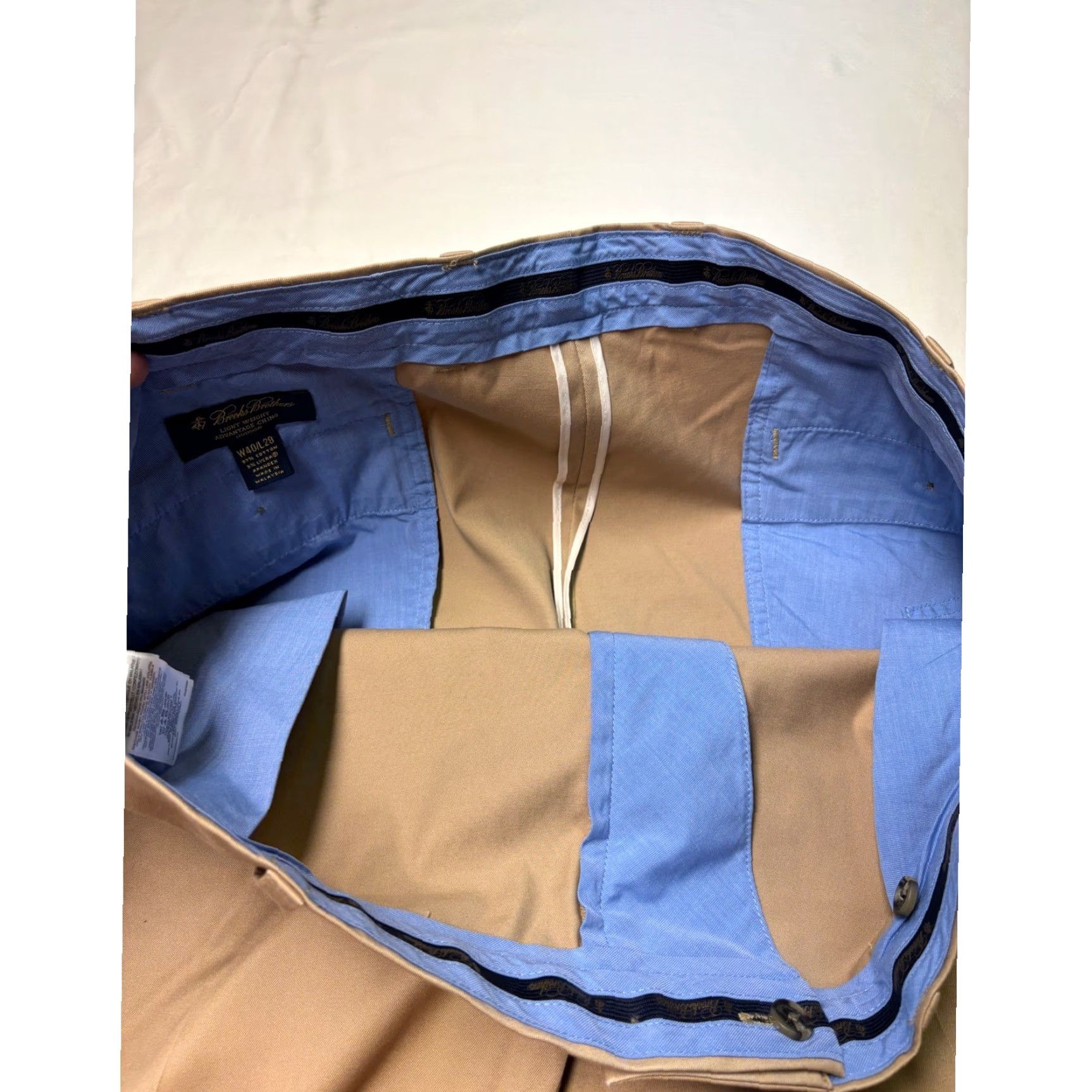 Brooks Brothers Brooks Brothers Mens Chino Hudson Lightweight Khaki Pants 40x29 Beige Regular Straight Front Cadence 40 Mens Pants Size US 40 / EU 56 - 4 Thumbnail
