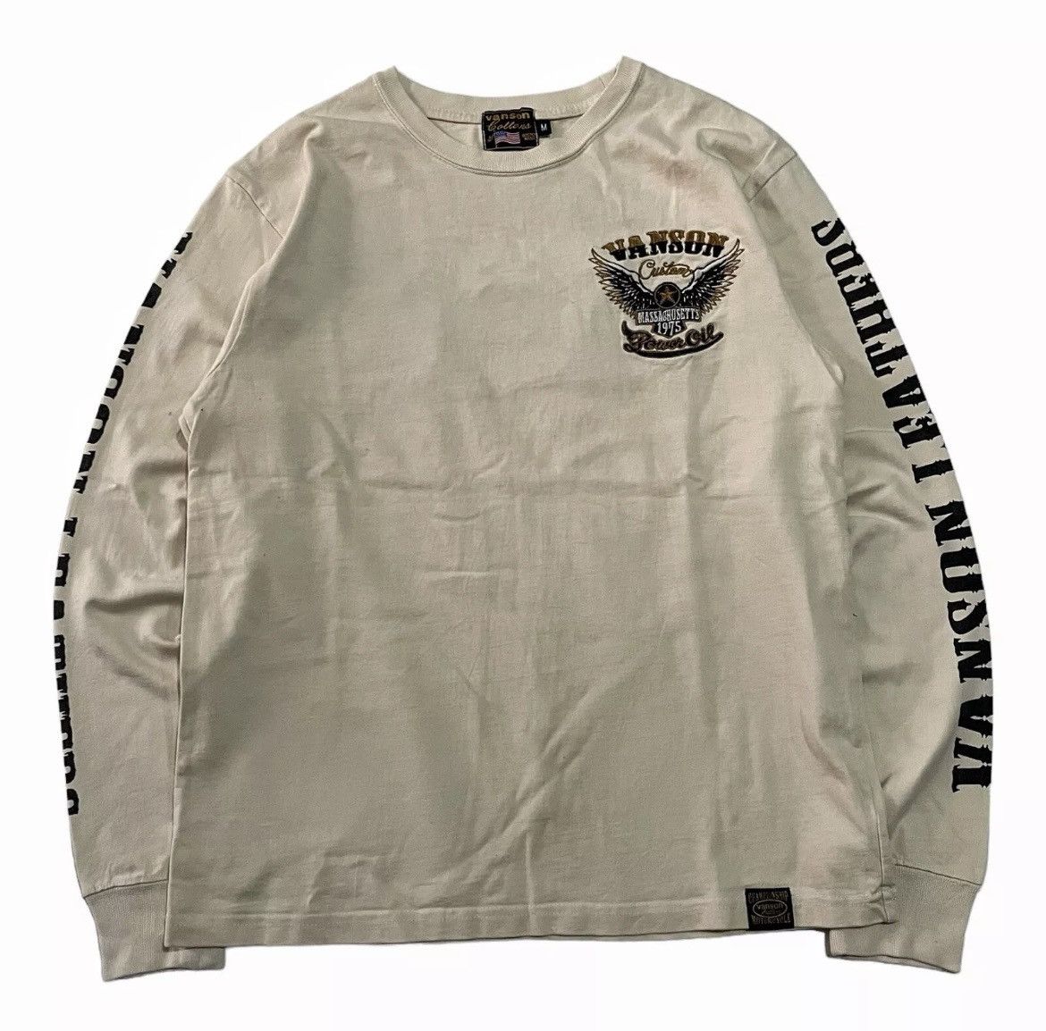 Vanson Leathers VANSON LEATHER Motorcycle Long Sleeve Tshirt Beige Size US M / EU 48-50 / 2 - 3 Thumbnail