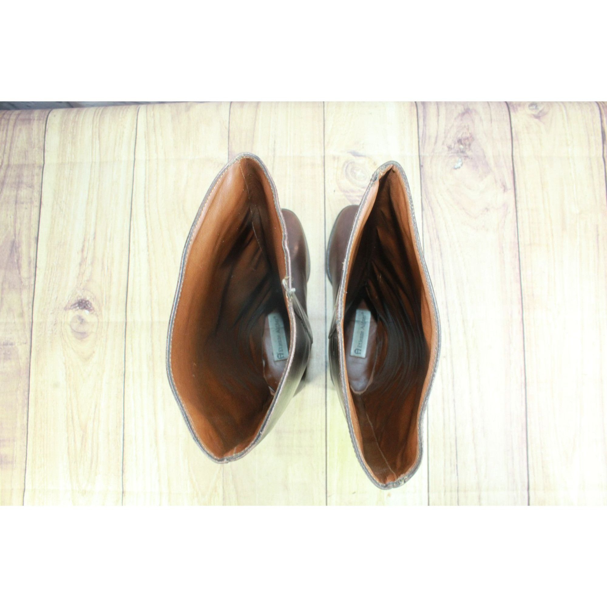 Etienne Aigner Etienne Aigner Women’s Dark Brown Leather Derby Boots Size US 6 / IT 36 - 7 Thumbnail