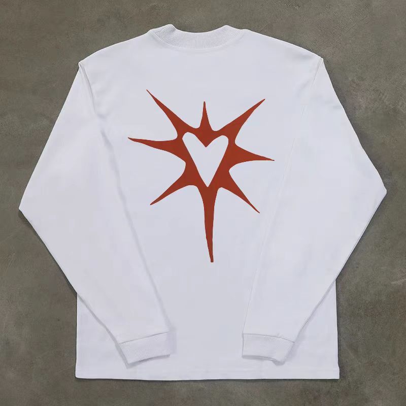 Japanese Brand × Vintage White casual retro sweatshirt with heart print Size US L / EU 52-54 / 3 - 2 Thumbnail