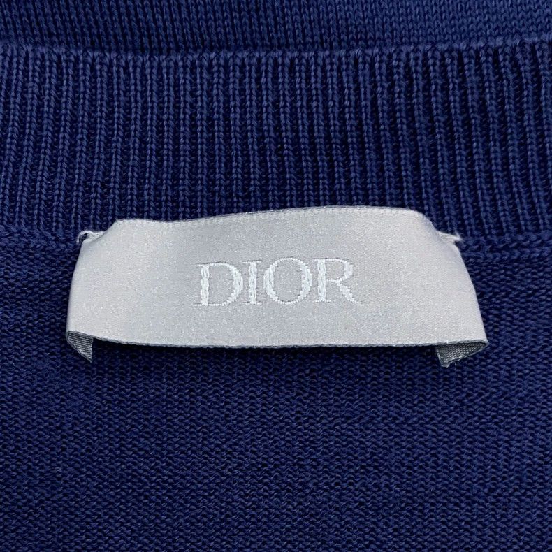 Dior Dior Dark blue logo poker printed wool knitted sweater 2501 Size US XL / EU 56 / 4 - 6 Thumbnail