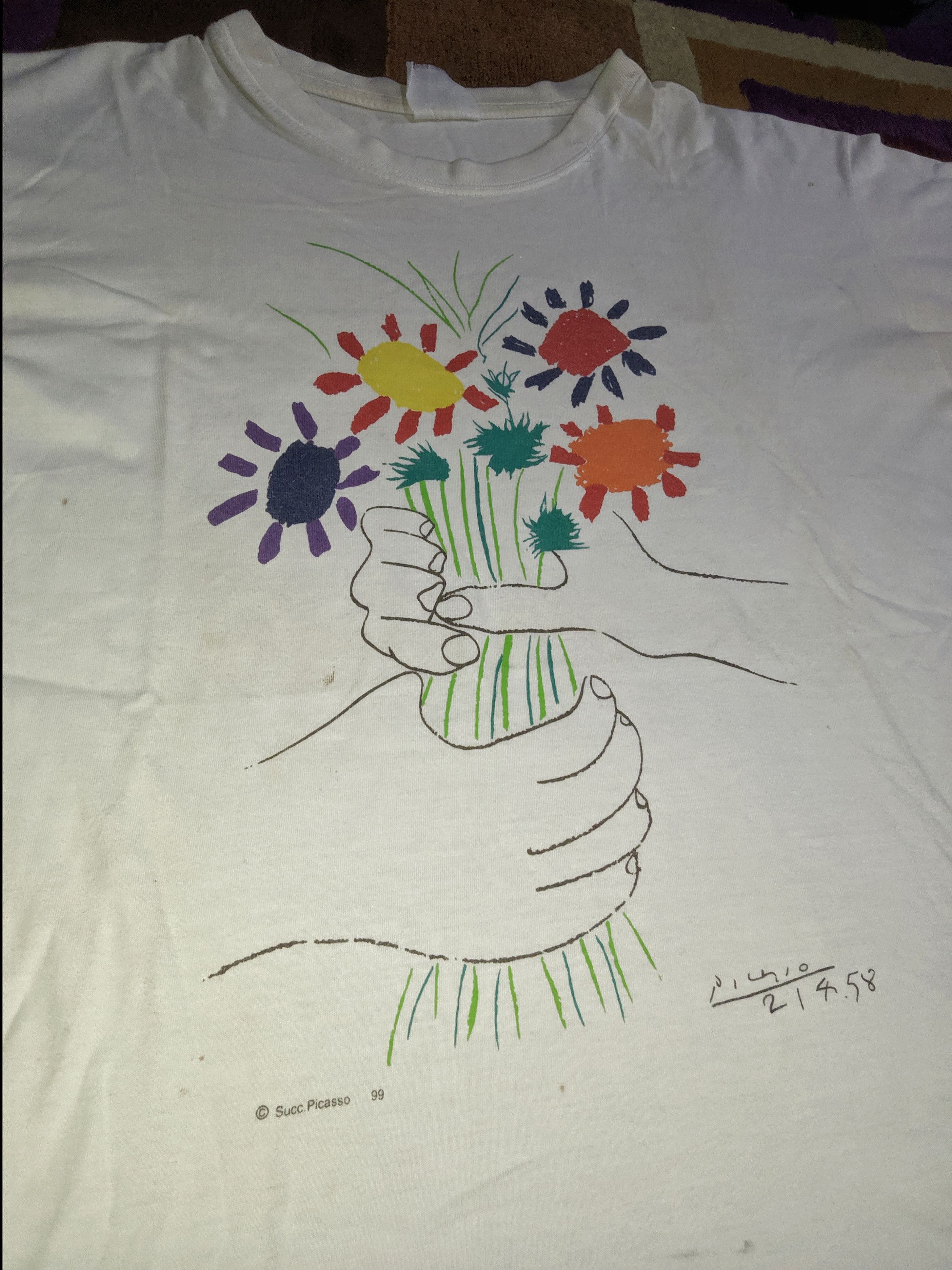 Fuck Art, Make Tees 🌹 Vtg Pablo Picasso M ,Van Gogh Andy Warhol Keith haring Size US M / EU 48-50 / 2 - 4 Thumbnail