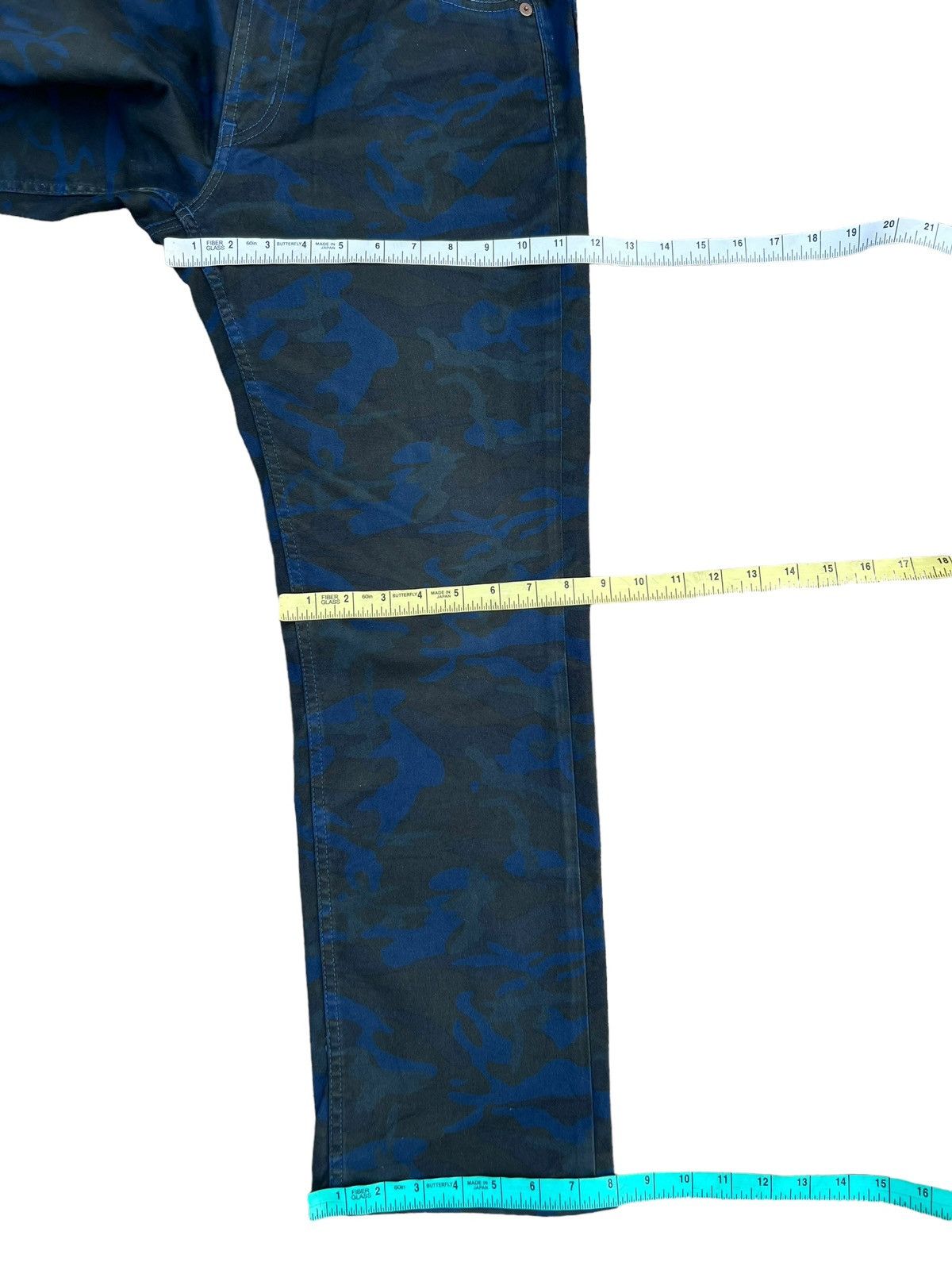 Johnbull Vintage Johnbull Japan Stretch Waxed Camo Cropped Jeans Size US 31 - 4 Thumbnail