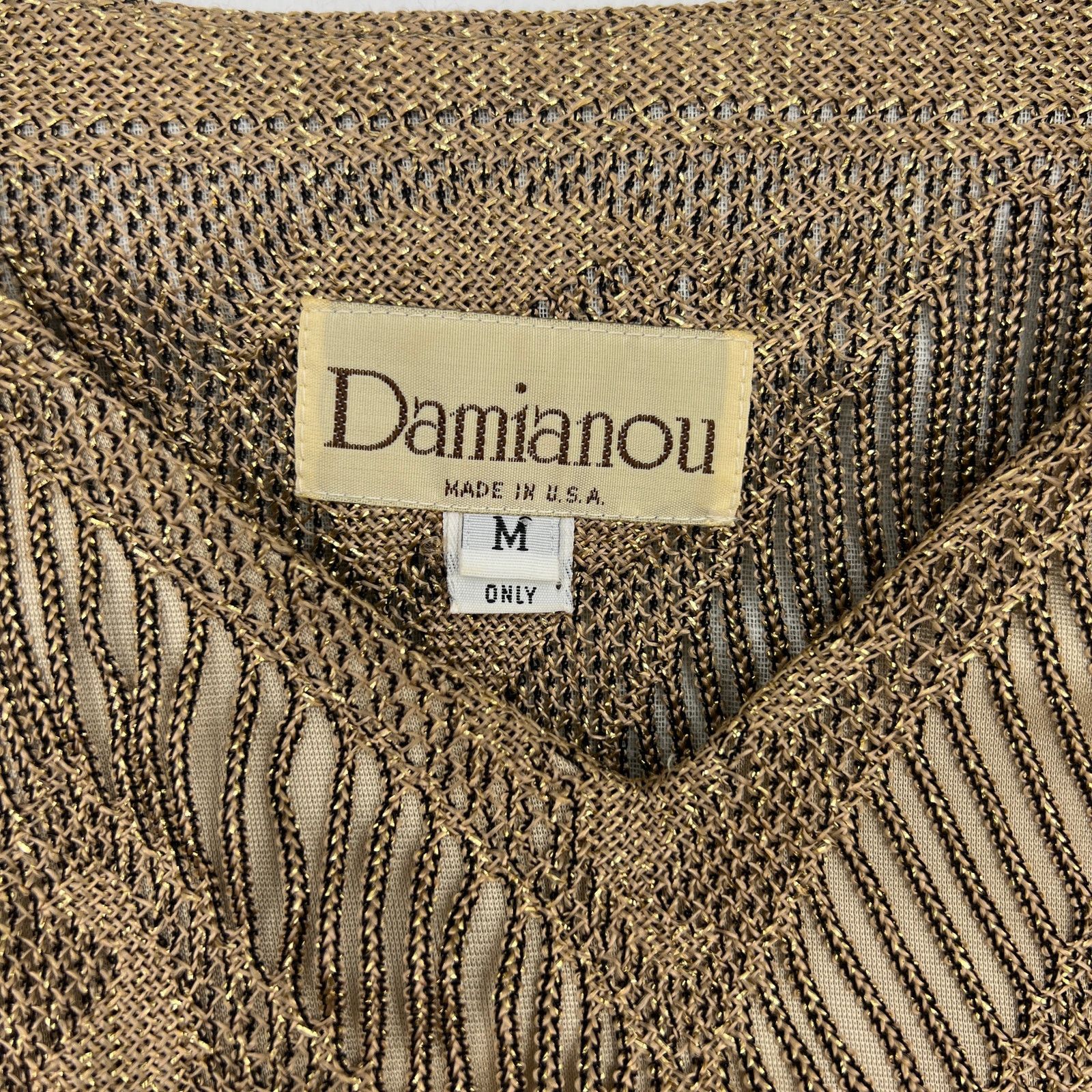 Vintage Vintage Damianou Gold Metallic Fringe 2 Piece Skirt Set Size M / US 6-8 / IT 42-44 - 3 Thumbnail