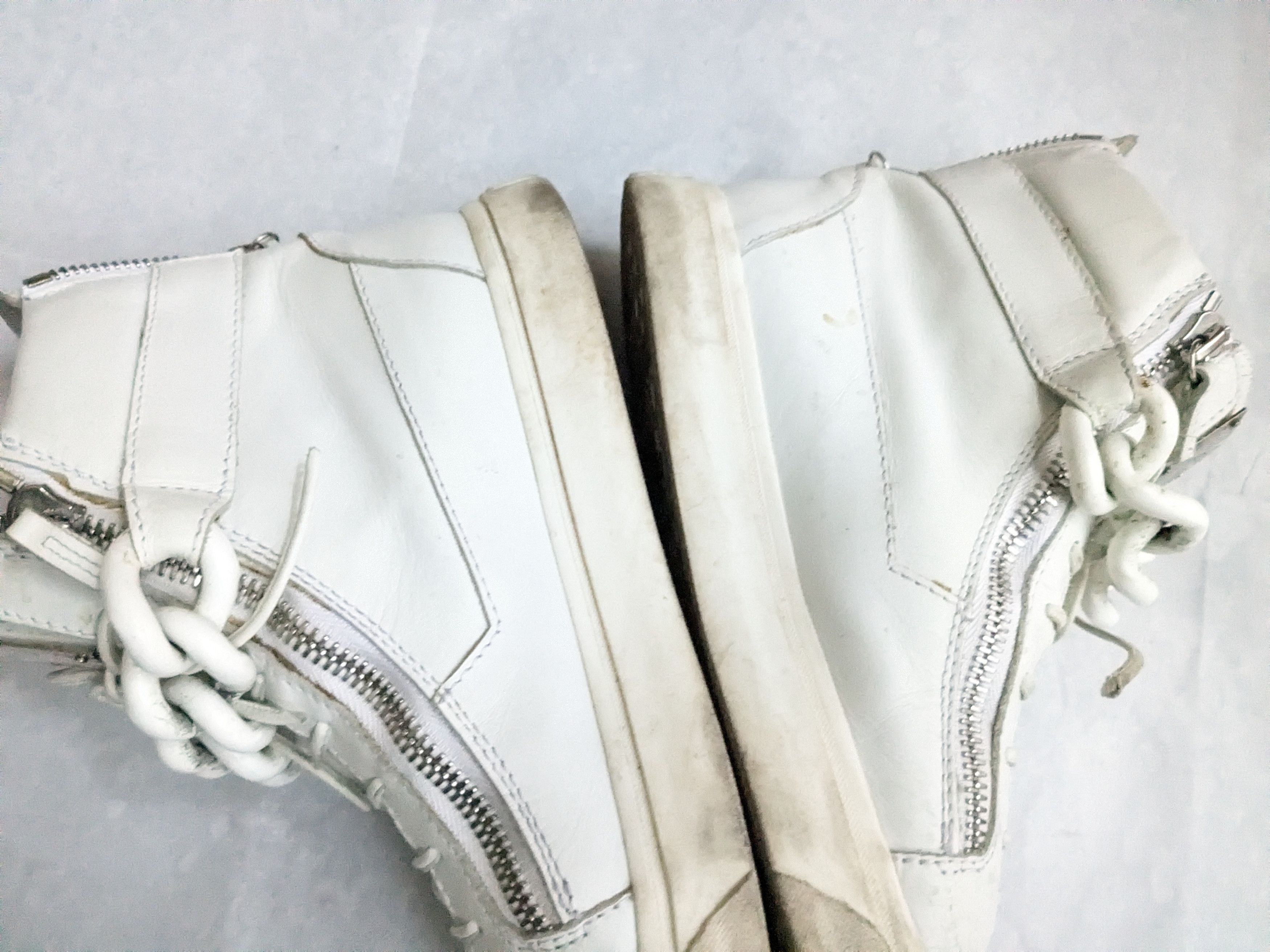 Giuseppe Zanotti Giuseppe Zanotti Chain Sneakers 11 44 White High Top Leather Size US 11 / EU 44 - 13 Thumbnail