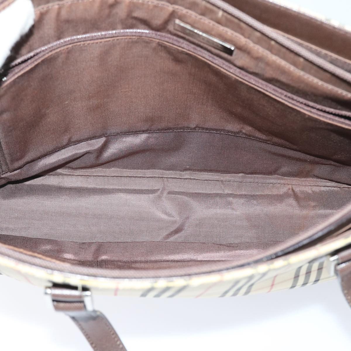 Burberry Burberry Nova Check Tote Bag Nylon Canvas Beige Size ONE SIZE - 12 Thumbnail