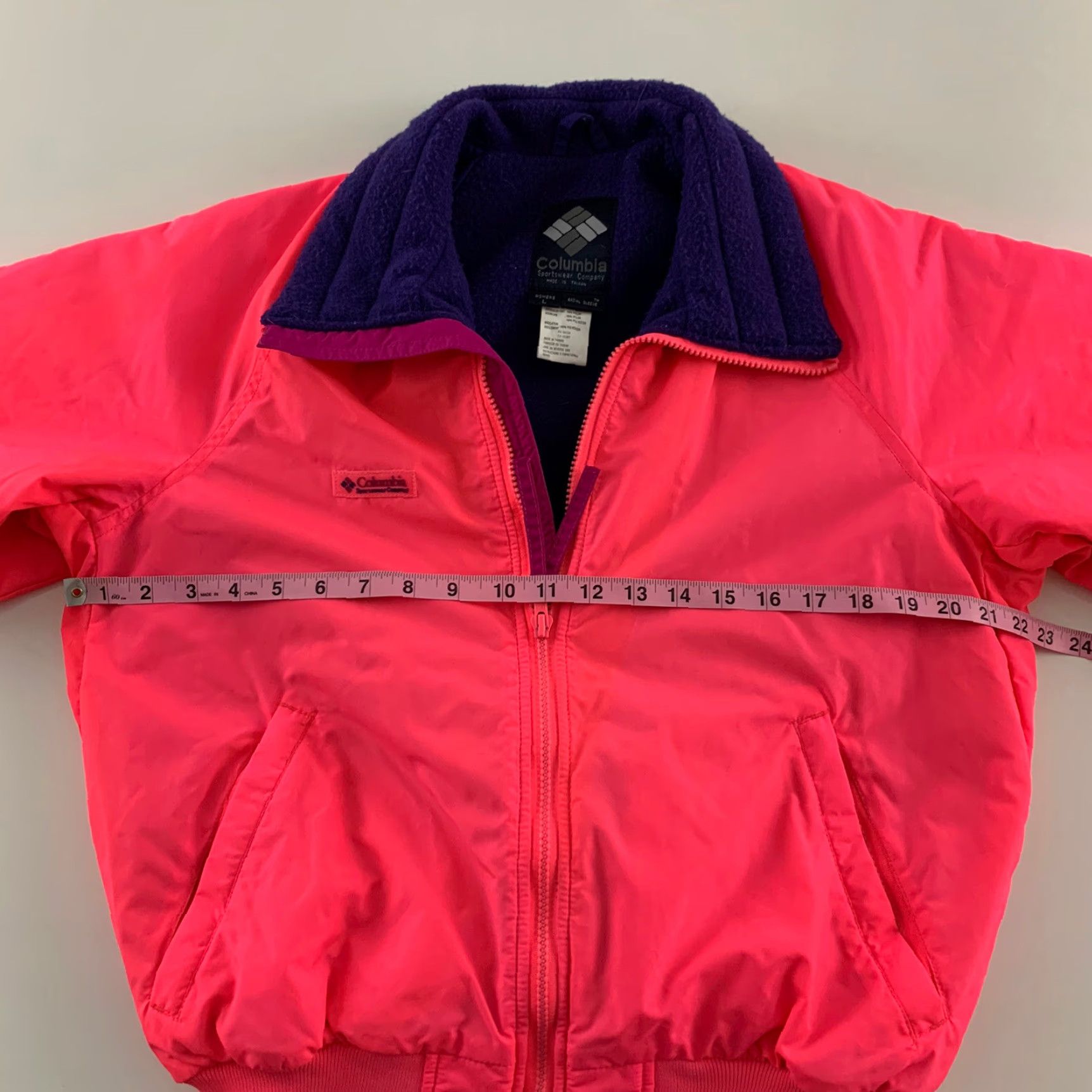 Vintage VTG Columbia Jacket Full Zip Women's L Pink Purple Radial Sleeve Parka Jacket Size L / US 10 / IT 46 - 5 Thumbnail