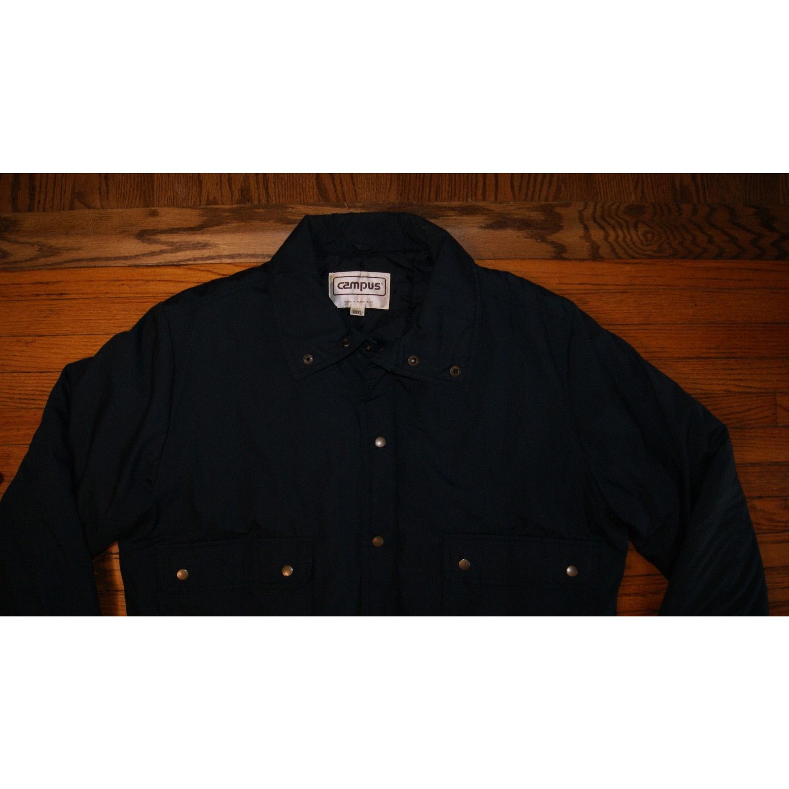 Vintage VTG Campus Insulated Navy Blue Full-Zip Puffer Jacket Men 2X Size US XXL / EU 58 / 5 - 2 Thumbnail